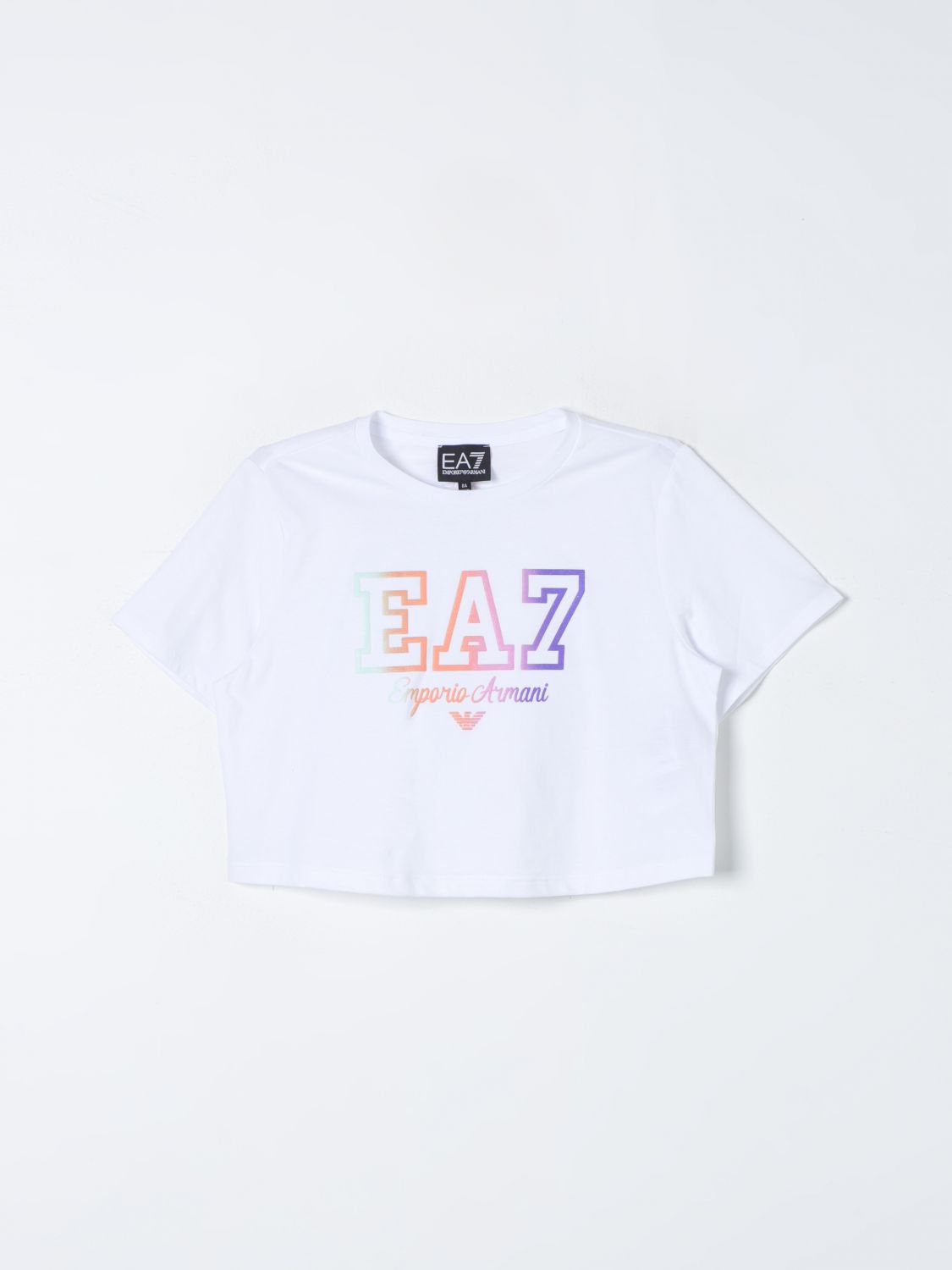 Shop Ea7 T-shirt  Kids Color White
