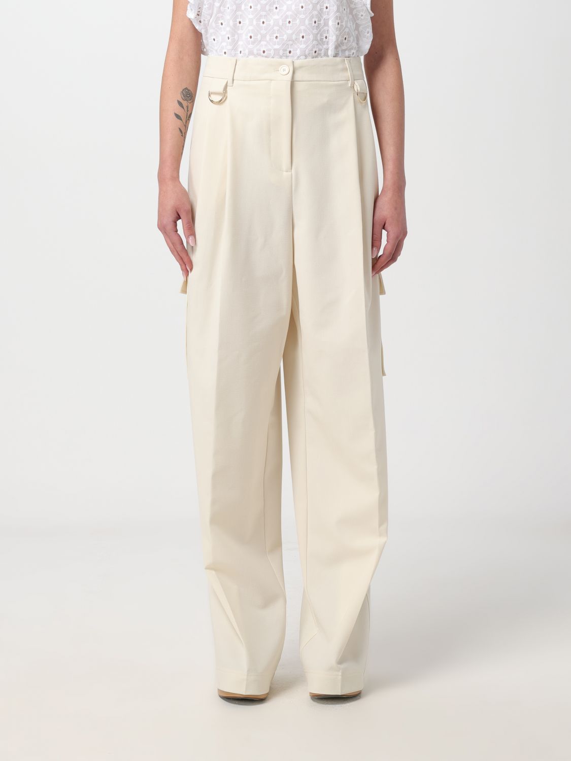 Shop Semicouture Pants  Woman Color White