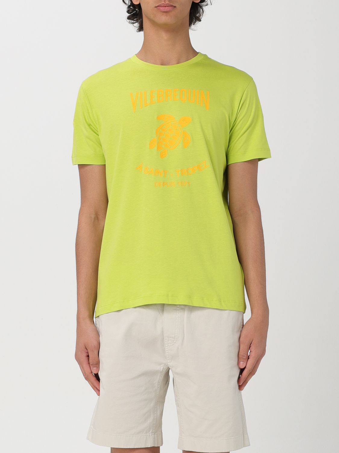 Shop Vilebrequin T-shirt  Men Color Acid Green