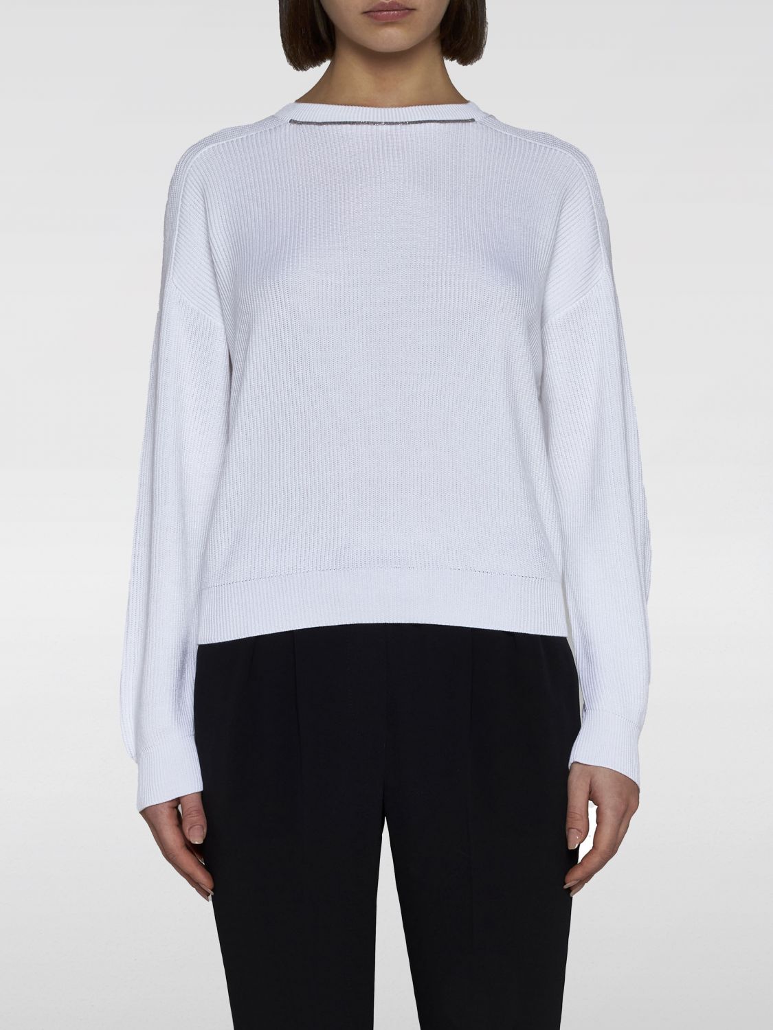 Shop Brunello Cucinelli Sweater  Woman Color White