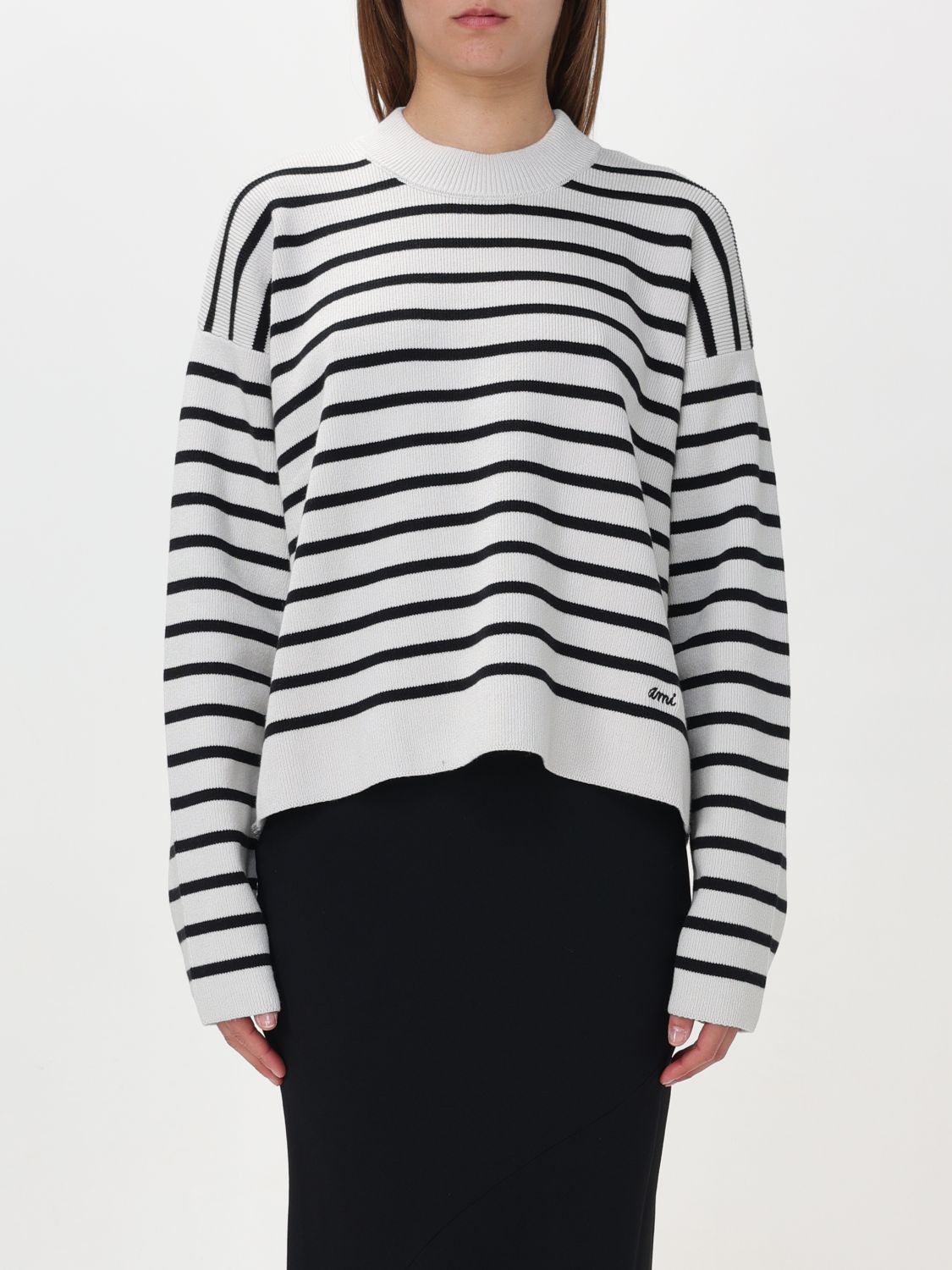 Shop Ami Alexandre Mattiussi Sweatshirt Ami Paris Woman Color Black