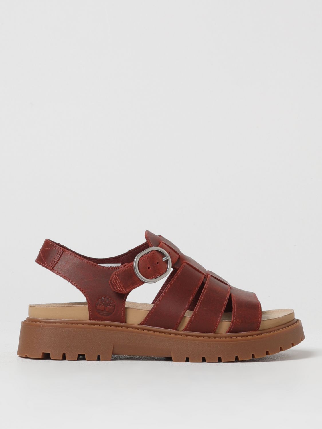 Shop Timberland Flat Sandals  Woman Color Red In 红色