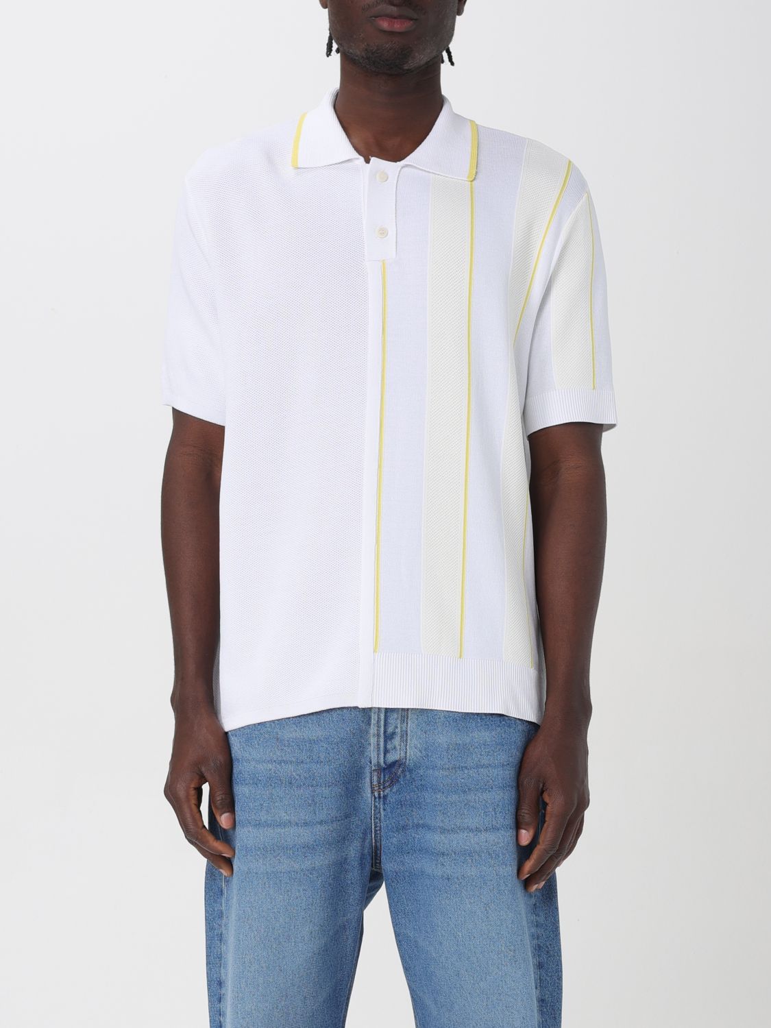 Shop Jacquemus Polo Shirt  Men Color White
