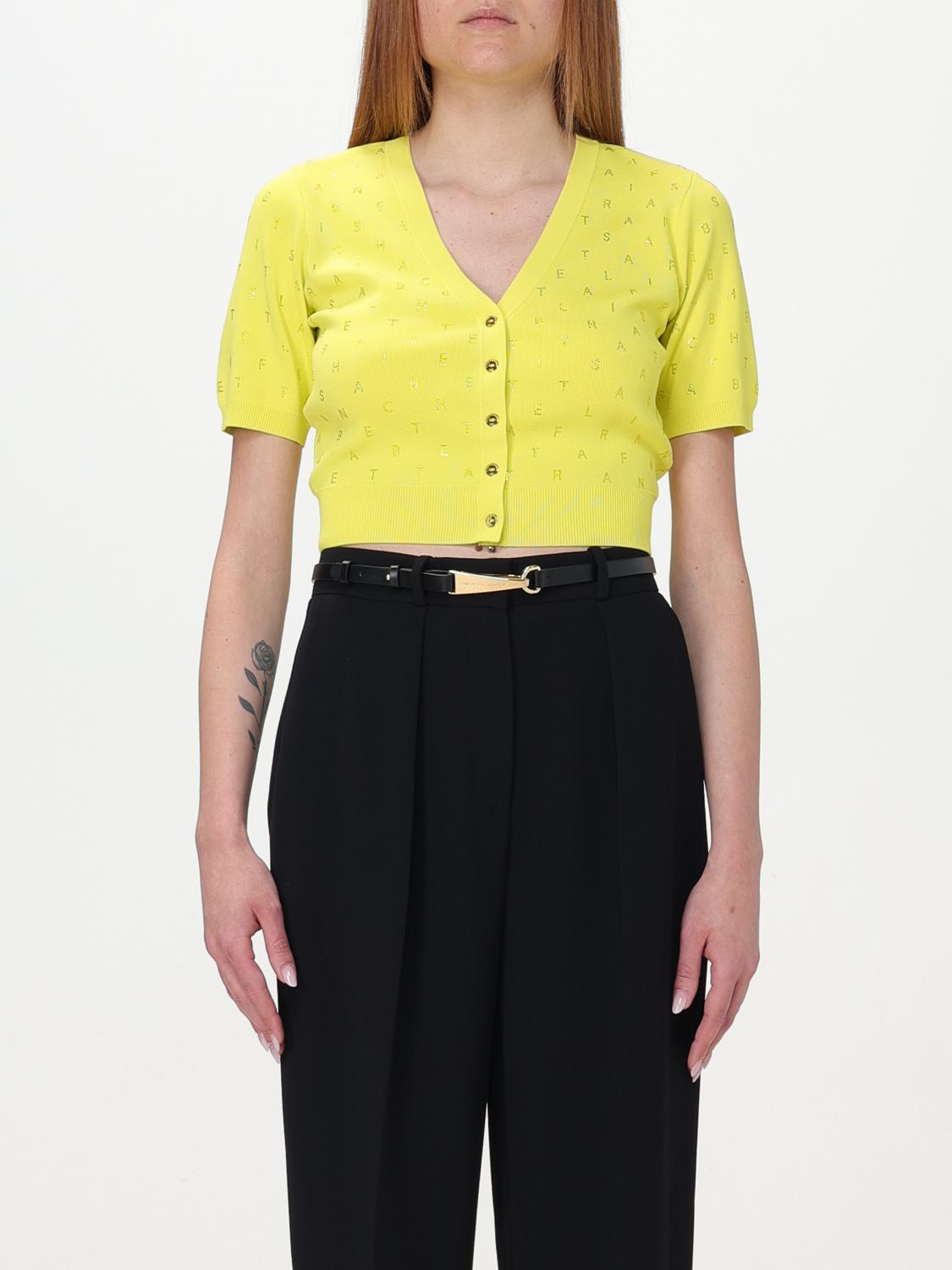 Elisabetta Franchi Cedar Cropped Cardigan With Rhinestones In Cedar