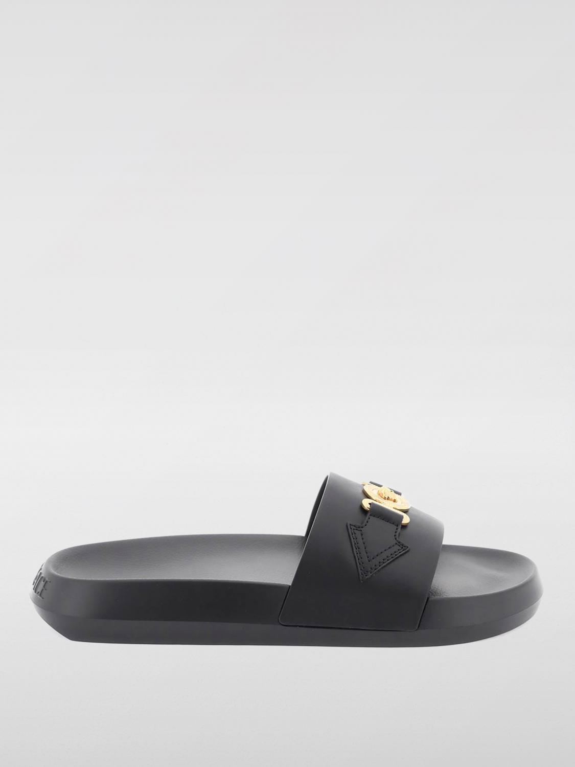 Shop Versace Flat Sandals  Woman Color Black