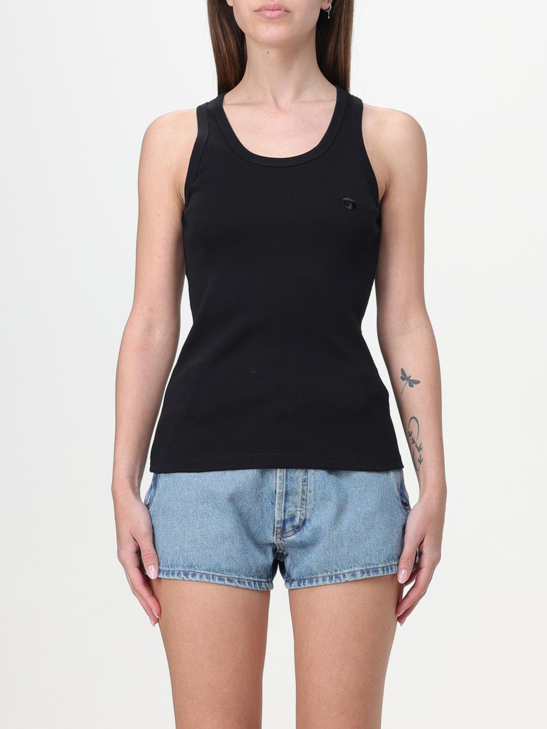 Coperni Black Embroidered Tank Top In Black