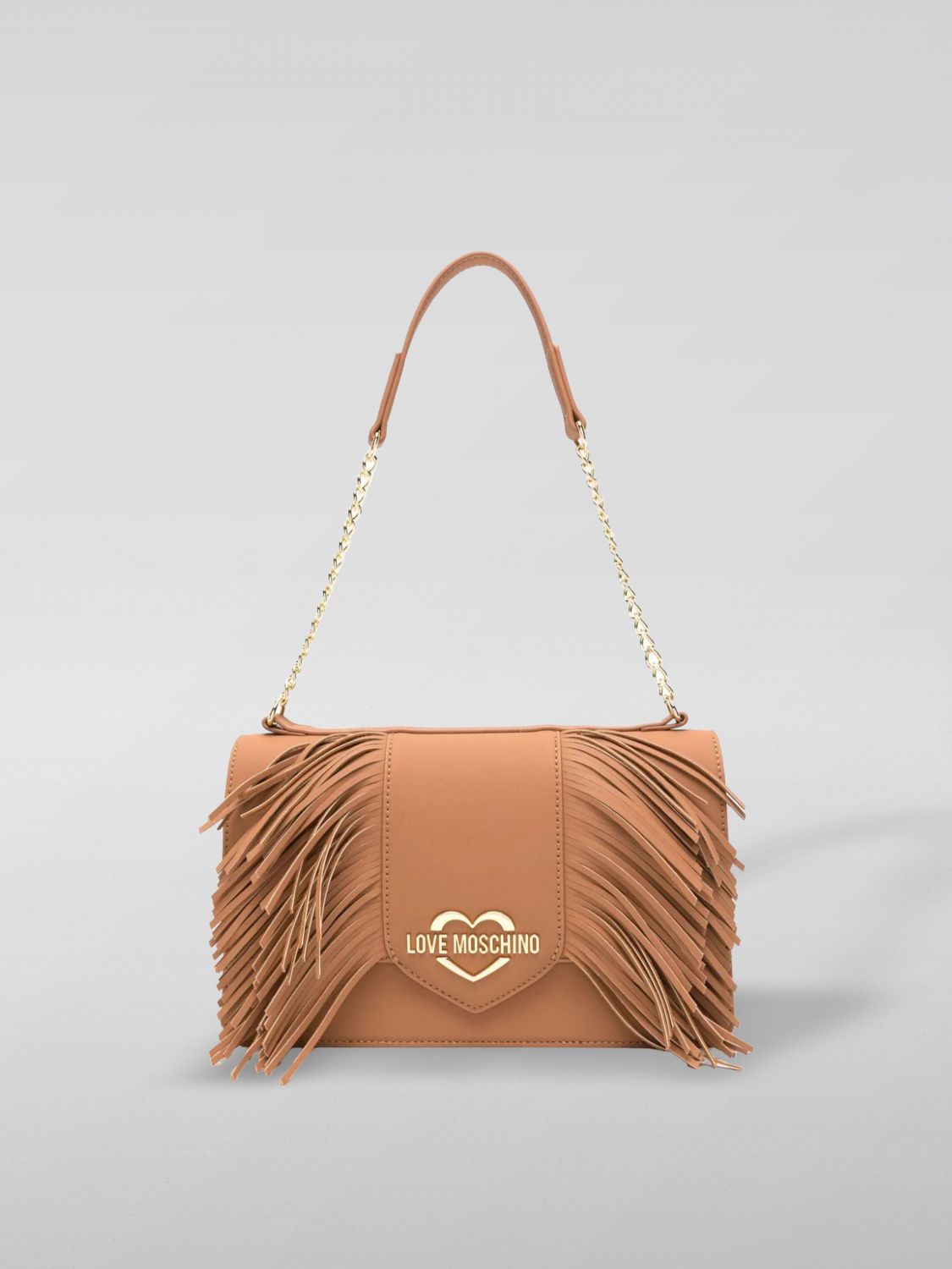 Shop Love Moschino Shoulder Bag  Woman Color Camel