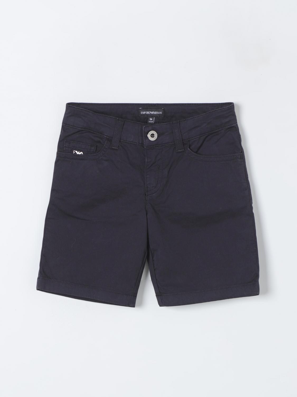 Shop Emporio Armani Shorts  Kids Color Blue