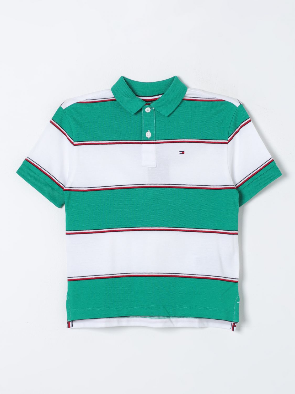 Shop Tommy Hilfiger Polo Shirt  Kids Color Green