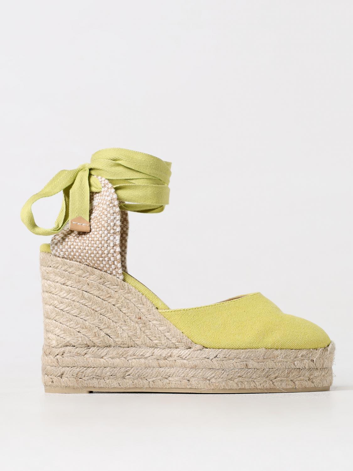 Shop Castaã±er Wedge Shoes Castañer Woman Color Yellow