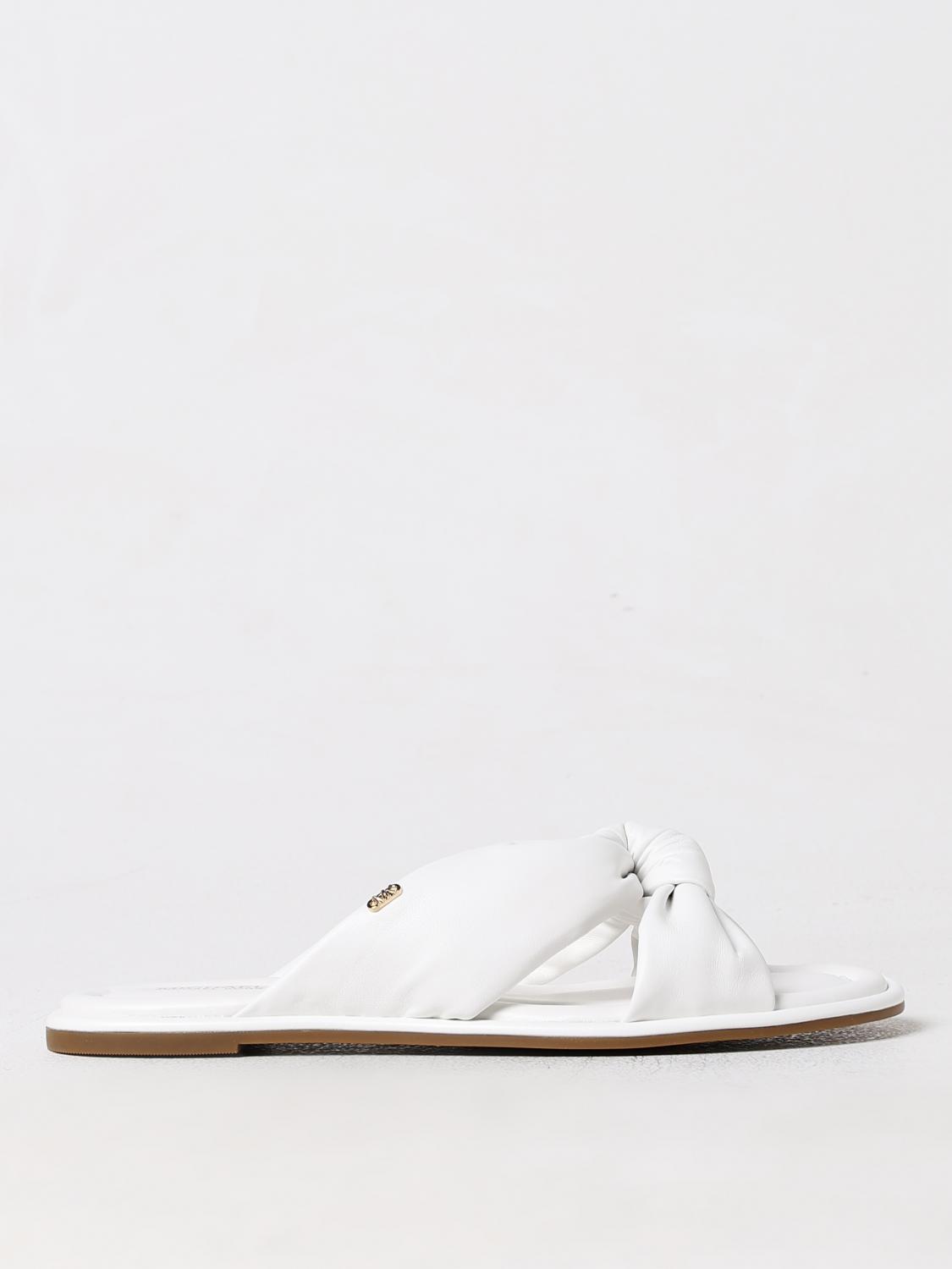 Shop Michael Kors Flat Sandals Michael  Woman Color White