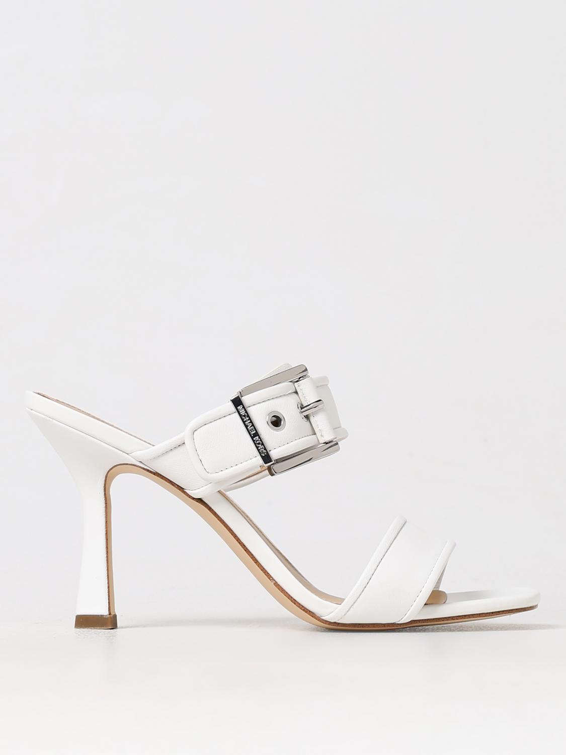 Michael Kors Colby Leather Sandals In White