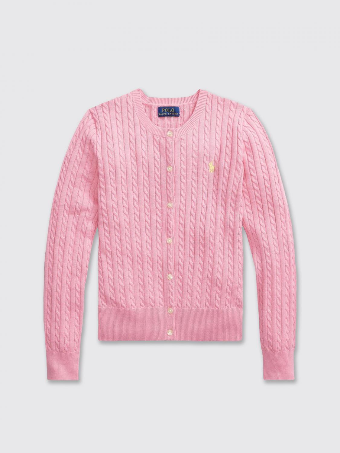 Polo Ralph Lauren Polo Pony Cable-knit Cardigan In Pink