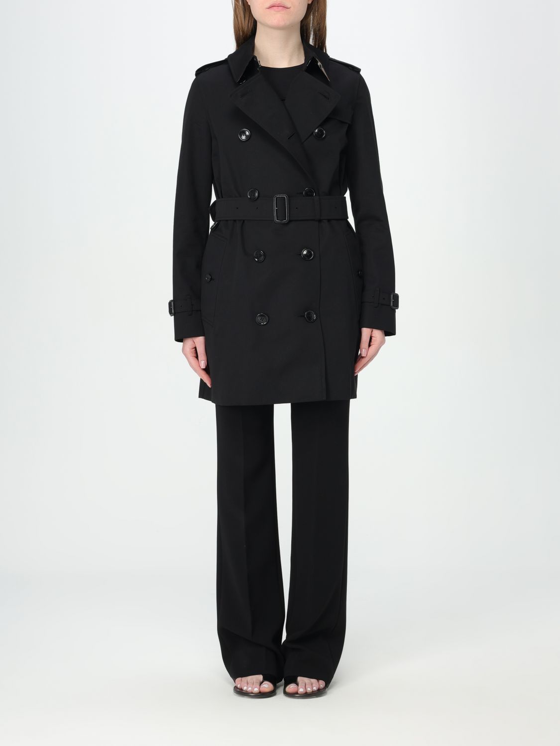 Shop Burberry Coat  Woman Color Black