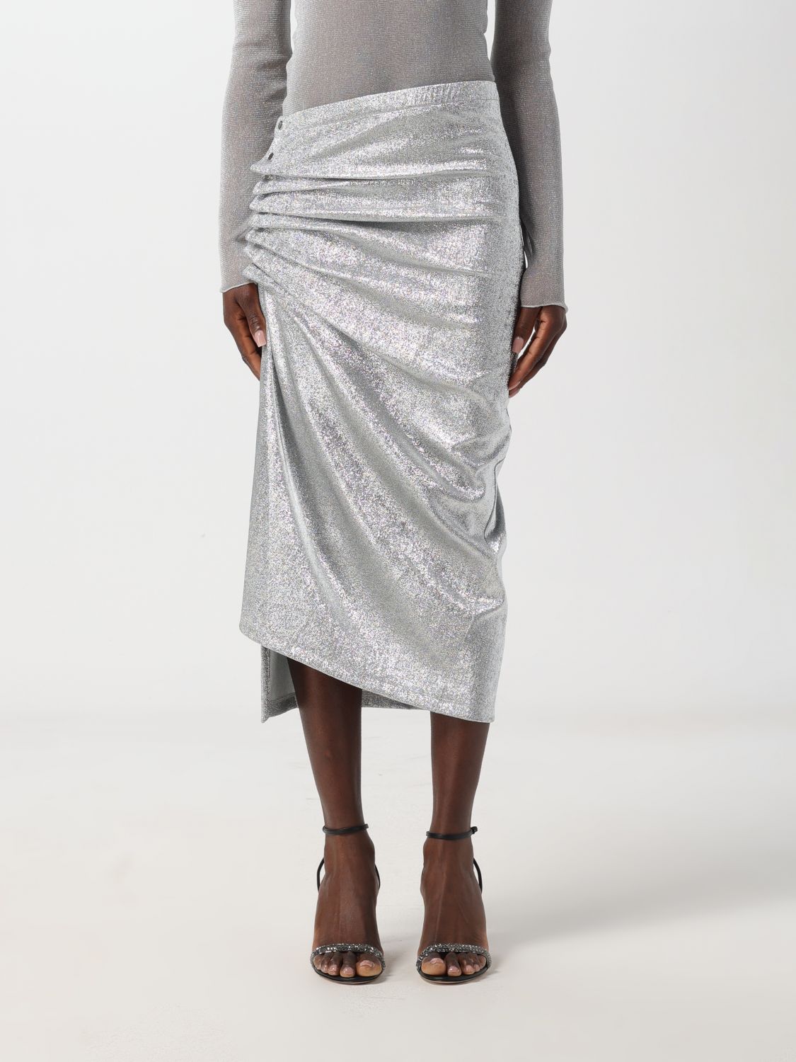 Shop Rabanne Skirt  Woman Color Silver