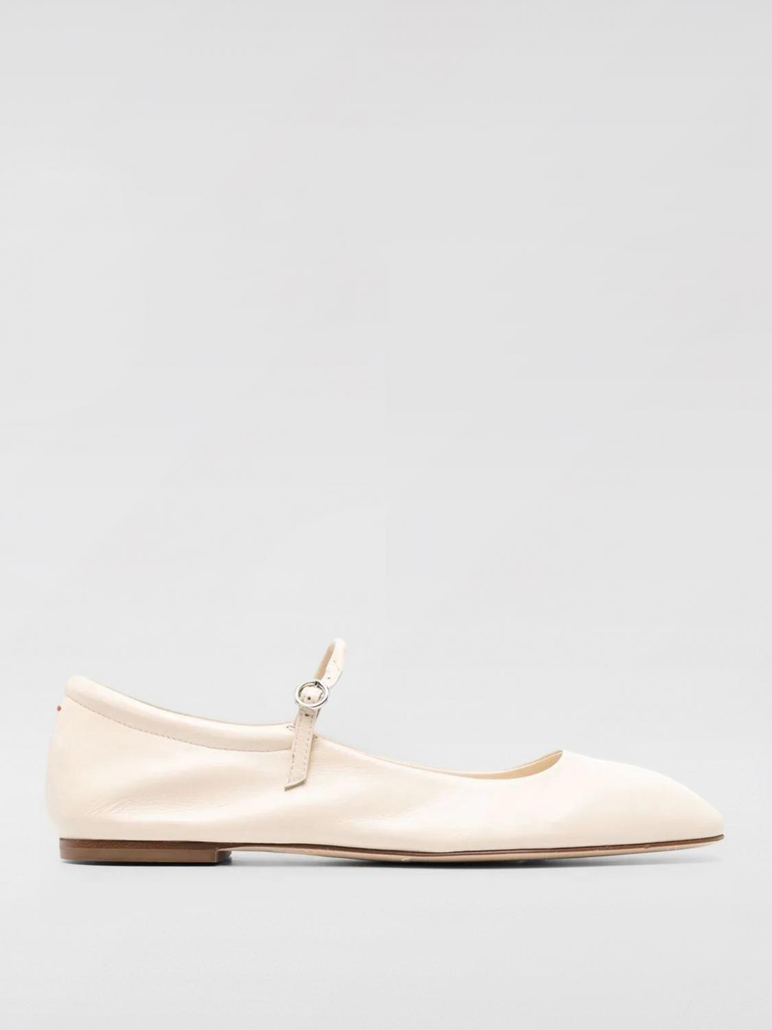 Aeyde 10mm Uma Leather Flats In Cream