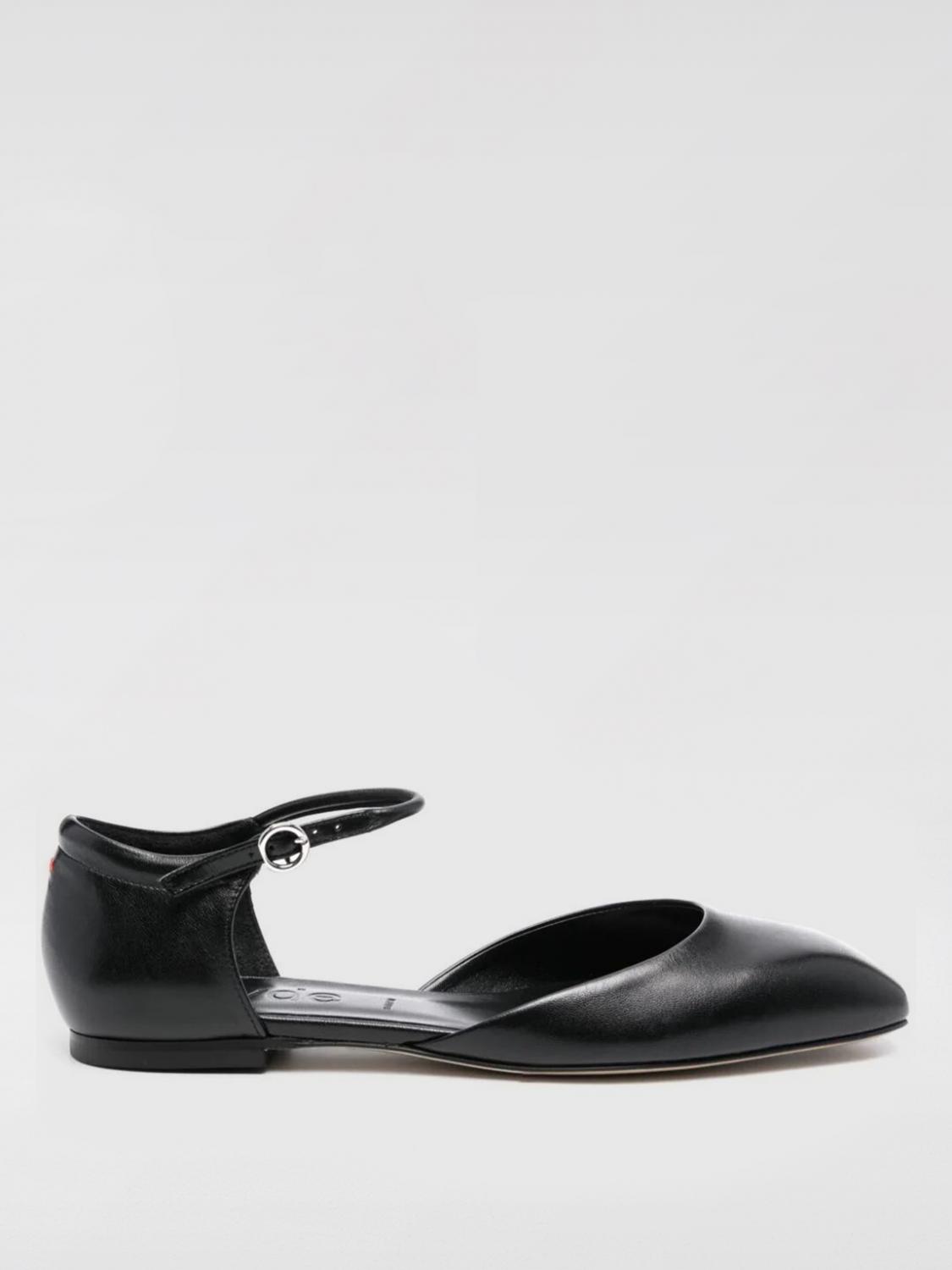 Aeyde Miri Leather Mary Jane Flats In Black