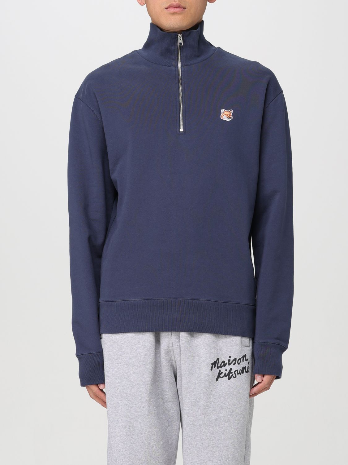 Shop Maison Kitsuné Sweatshirt  Men Color Blue In 蓝色