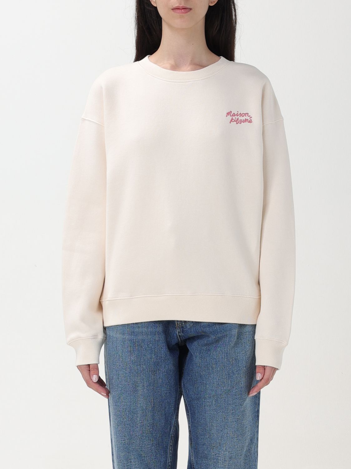 Shop Maison Kitsuné Sweatshirt  Woman Color White