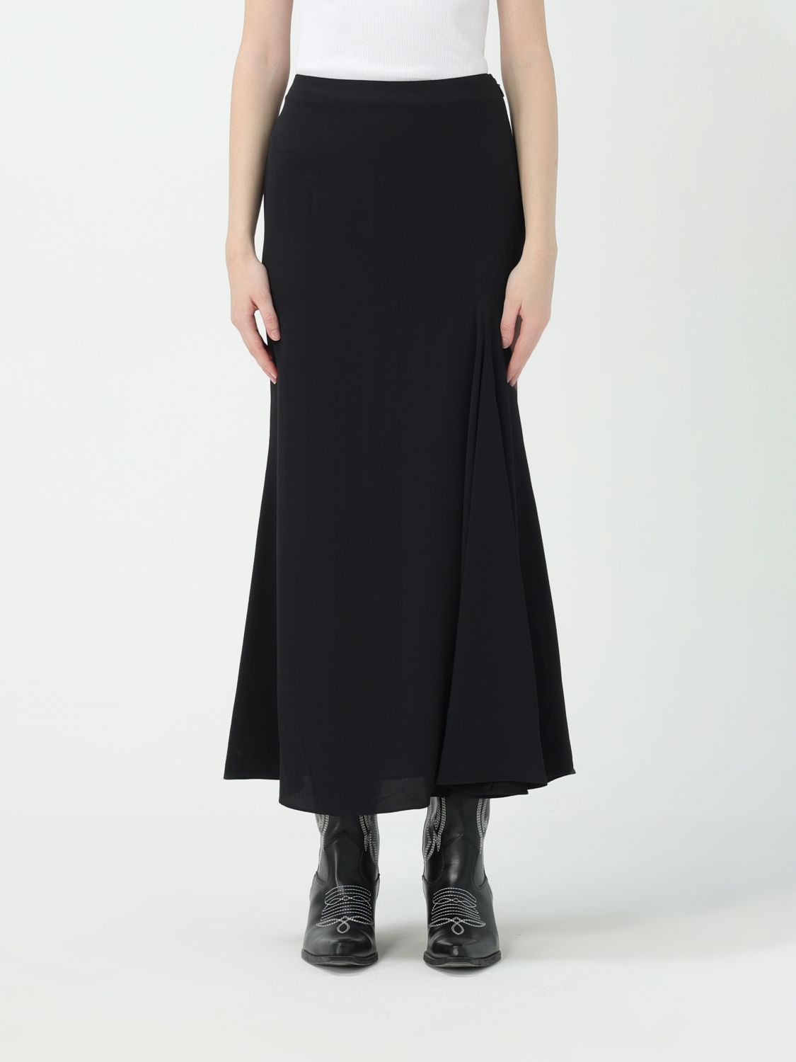 Isabel Marant Katae Flared Midi Skirt In Black