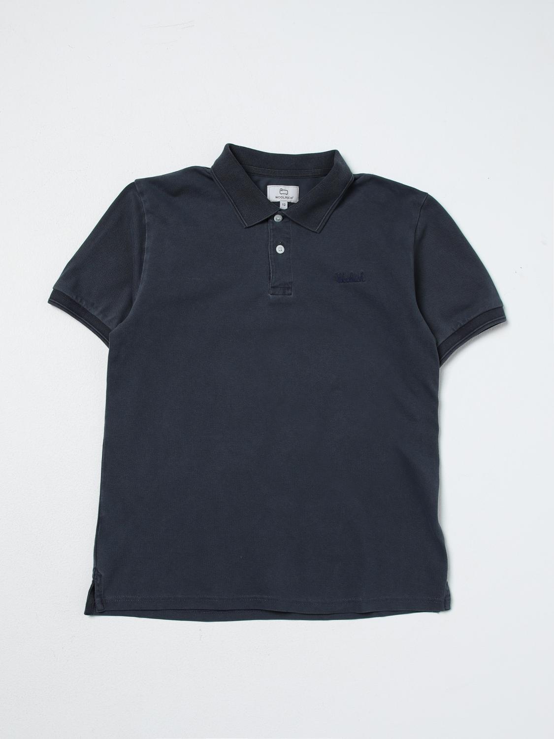 Shop Woolrich Polo Shirt  Kids Color Blue 1