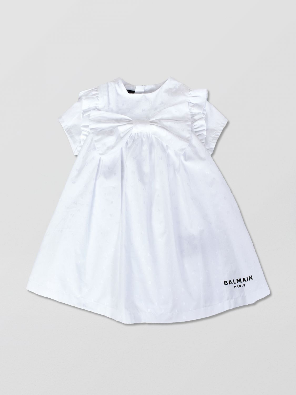 Shop Balmain Dress  Kids Kids Color White In 白色