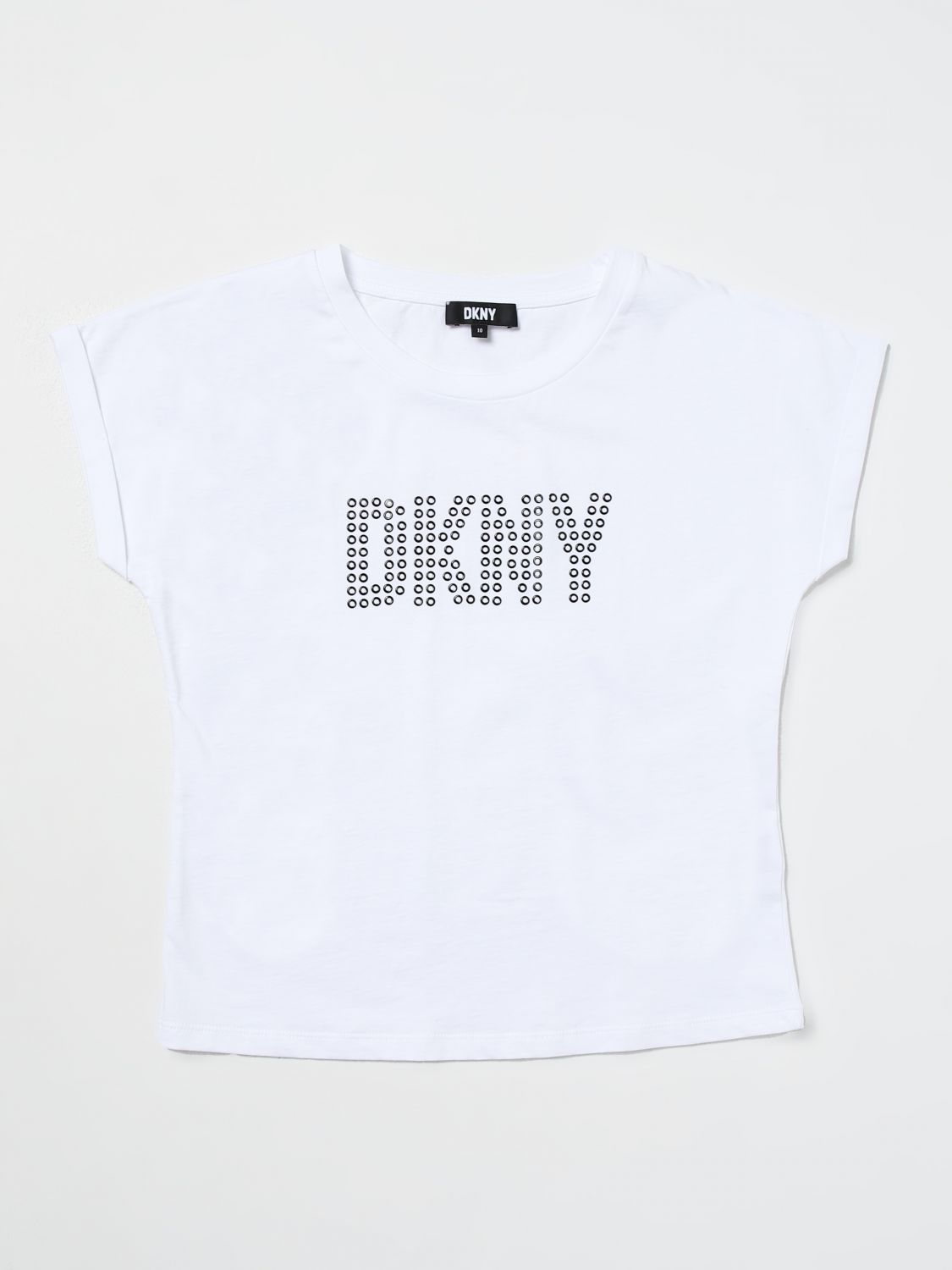 Shop Dkny T-shirt  Kids Color White
