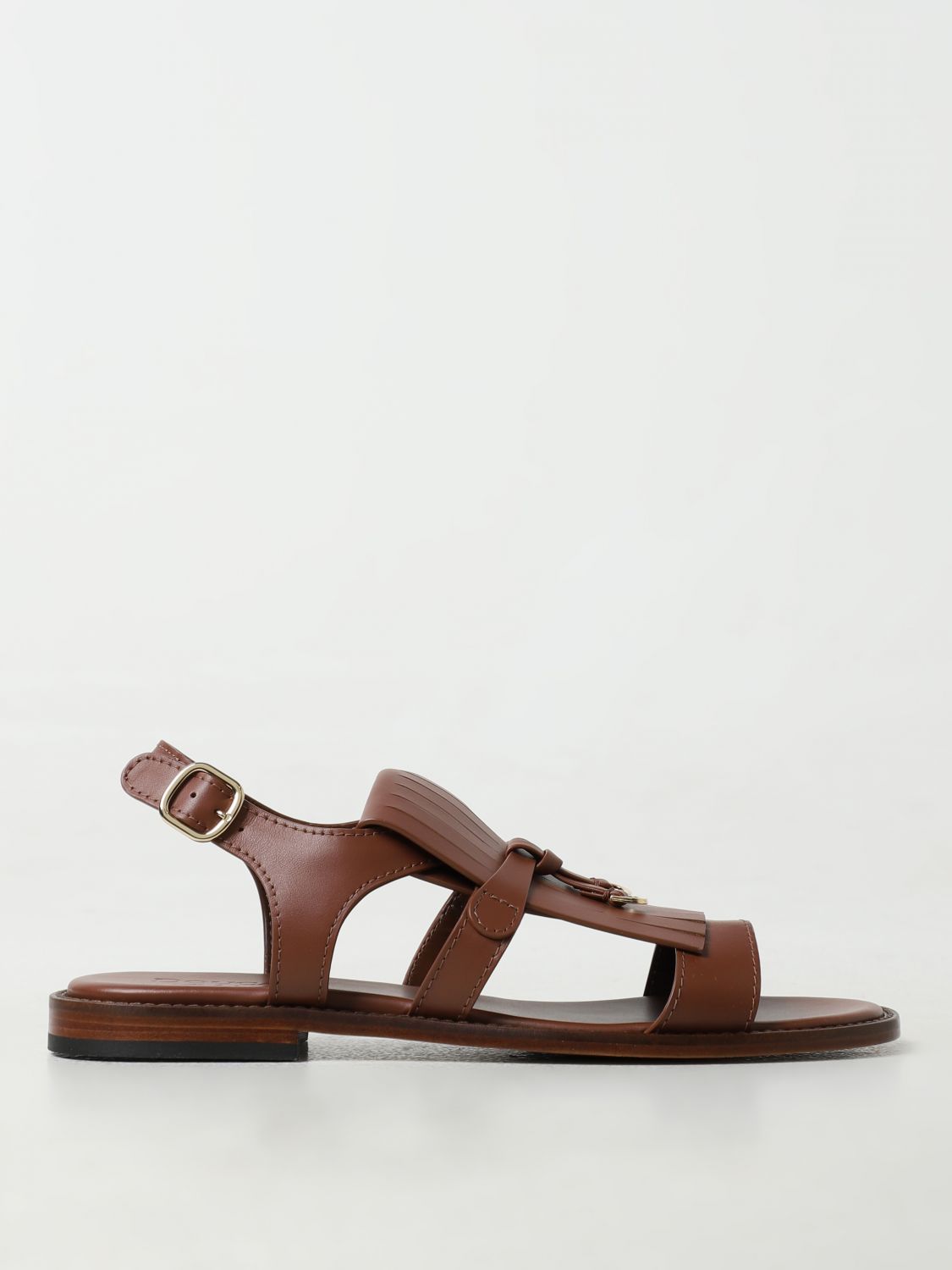 Shop Doucal's Flat Sandals  Woman Color Leather