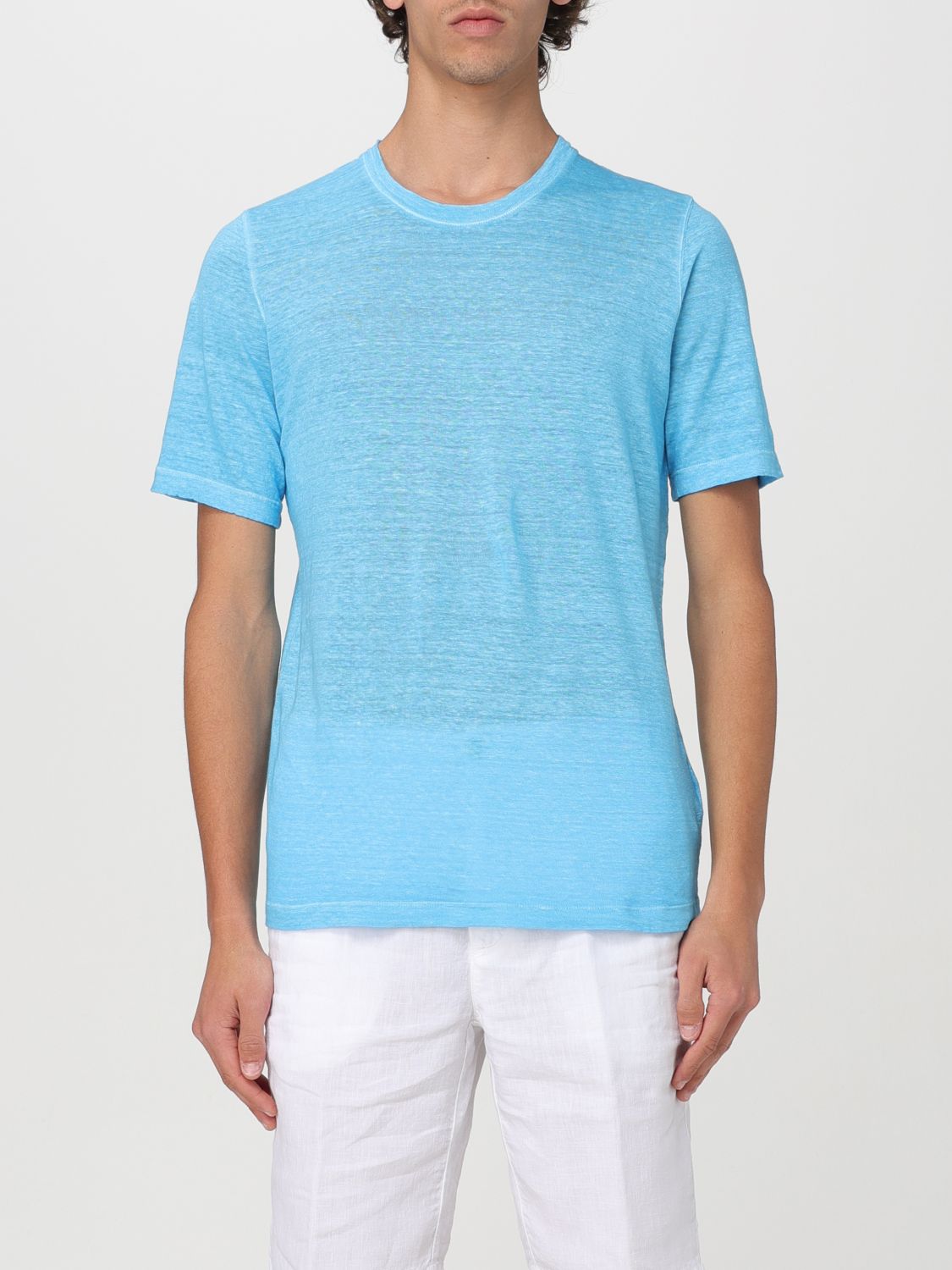 t-shirt 120% lino men color blue