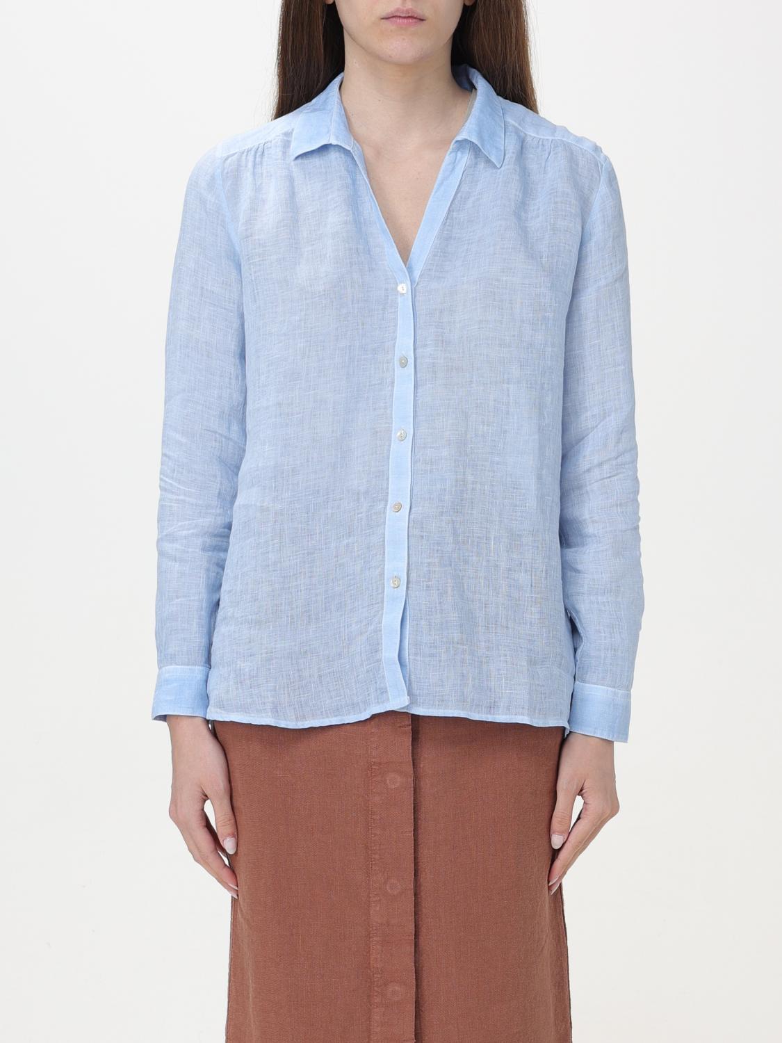 Shop 120% Lino Shirt  Woman Color Gnawed Blue