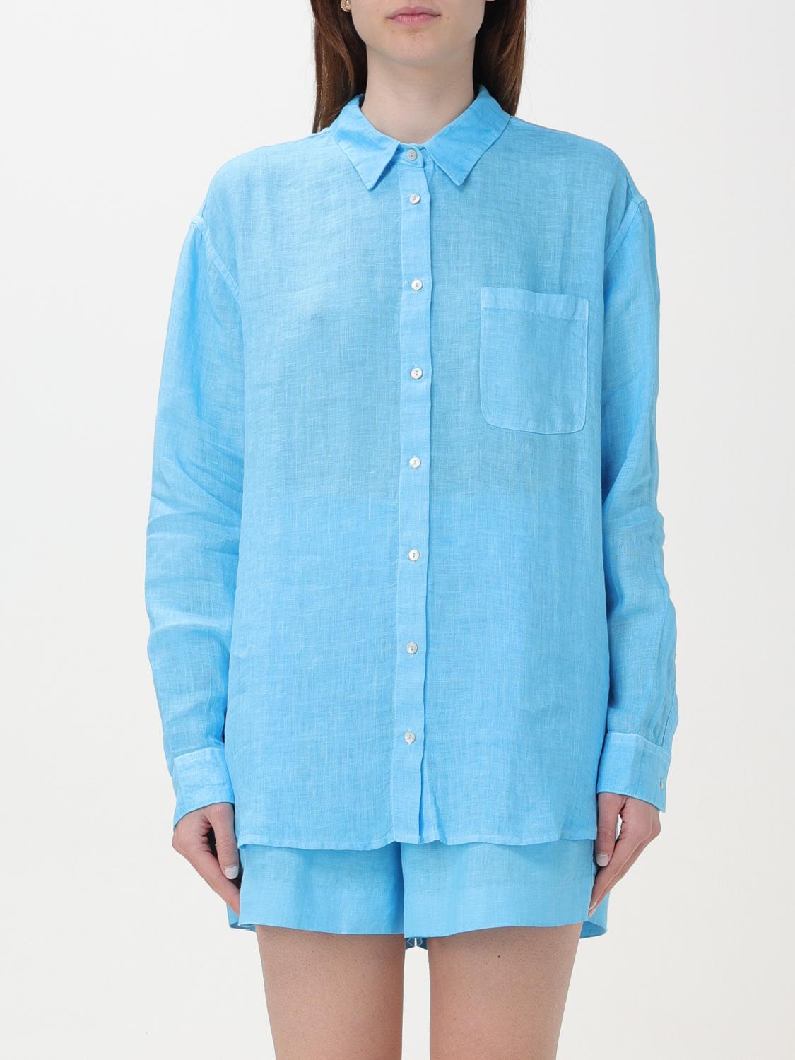 Shop 120% Lino Shirt  Woman Color Blue