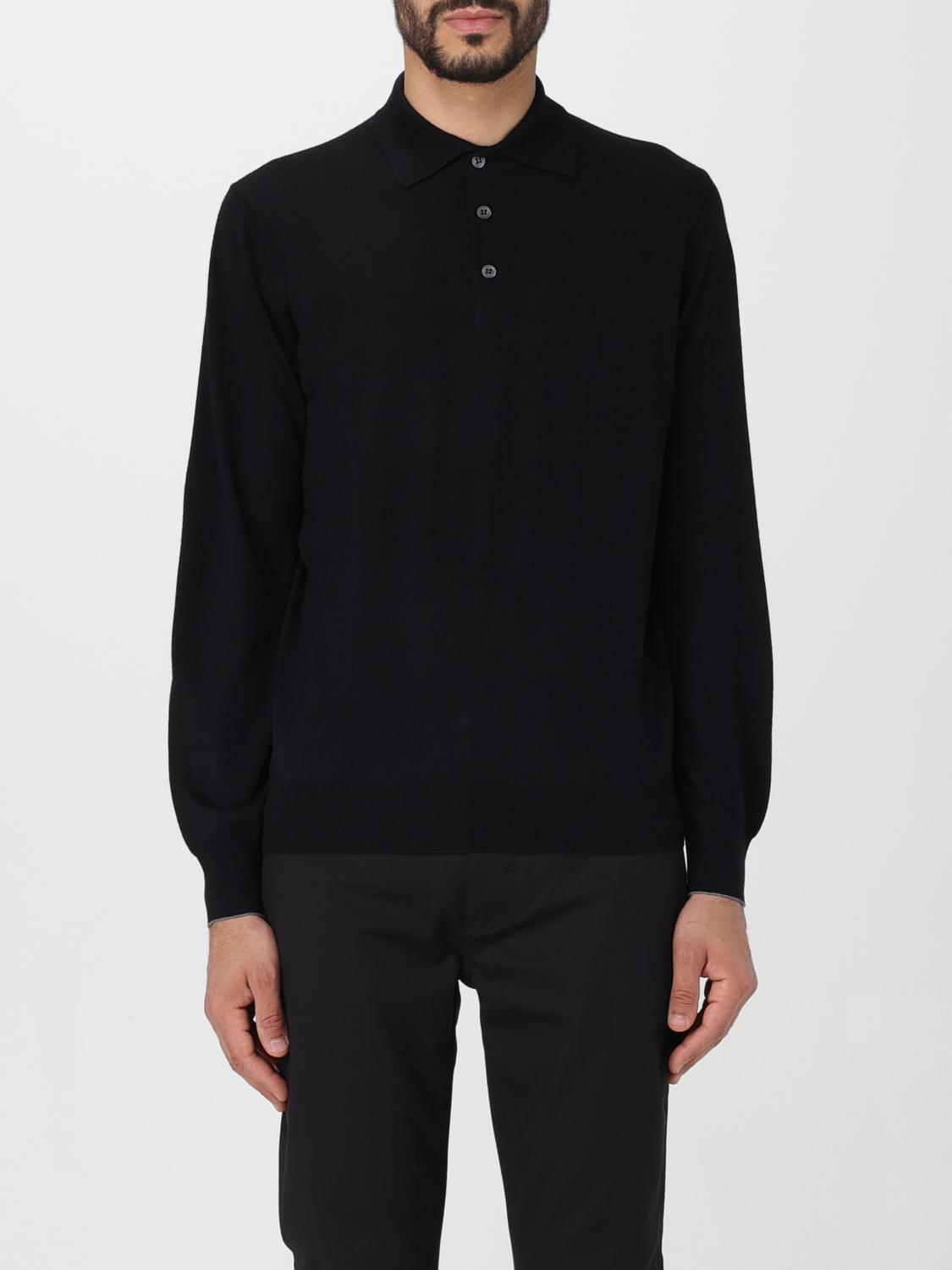 Shop Brunello Cucinelli Polo Shirt  Men Color Black