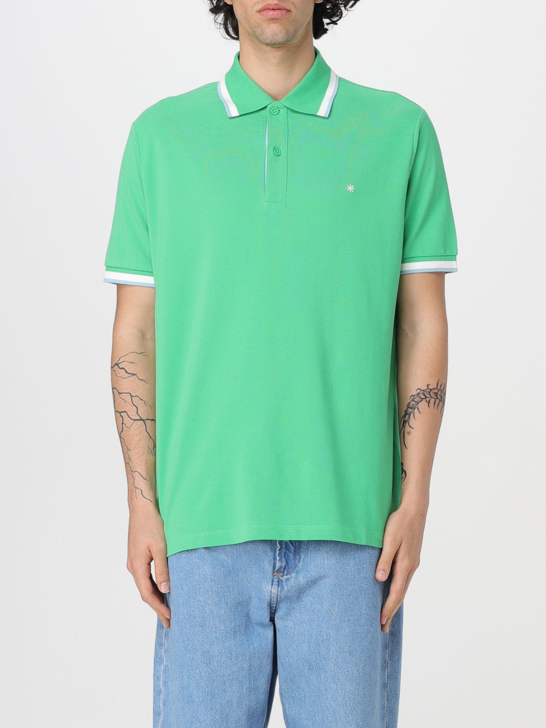 Shop Manuel Ritz Polo Shirt  Men Color Water