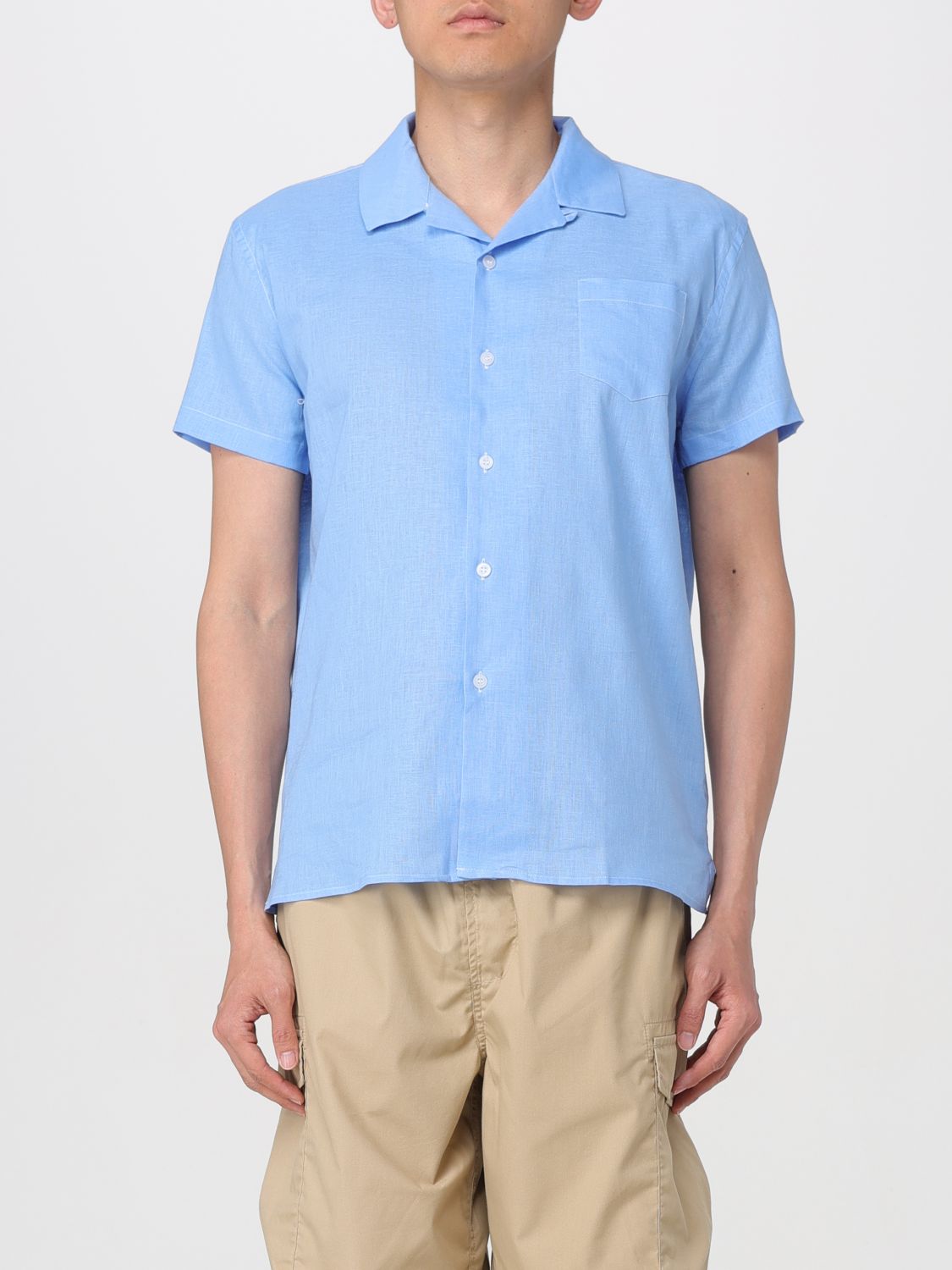 Shop Daniele Alessandrini Shirt  Men Color Gnawed Blue