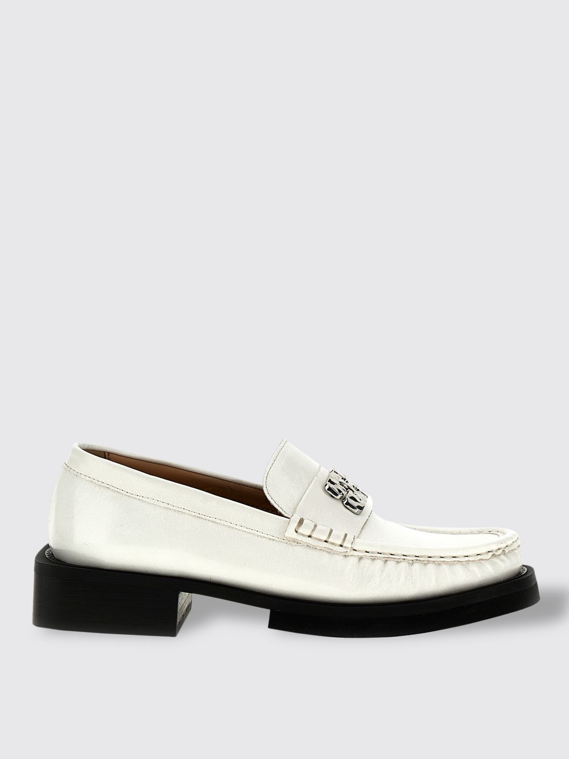 Shop Ganni Loafers  Woman Color White