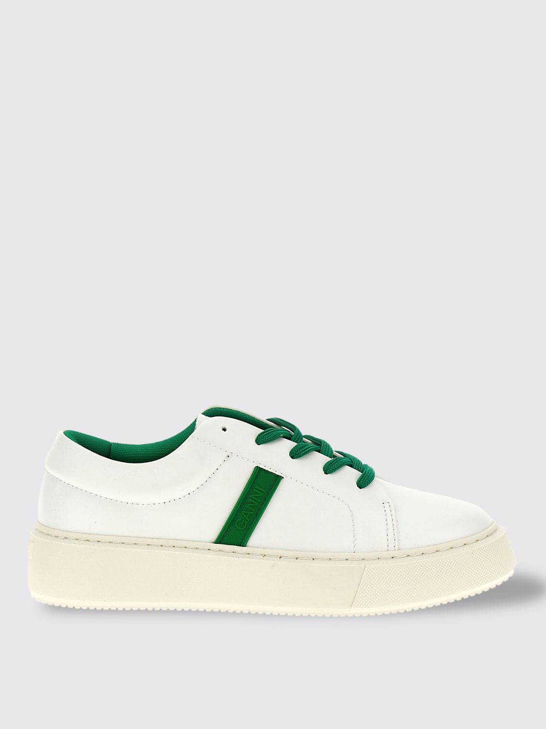 Shop Ganni Sneakers  Woman Color Green