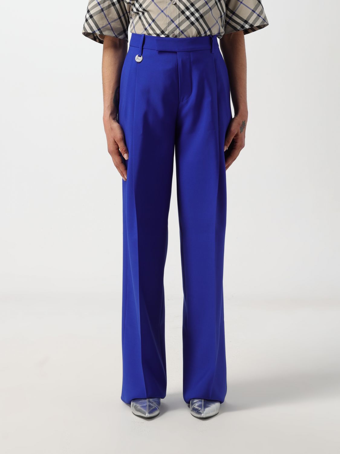 Shop Burberry Pants  Woman Color Blue