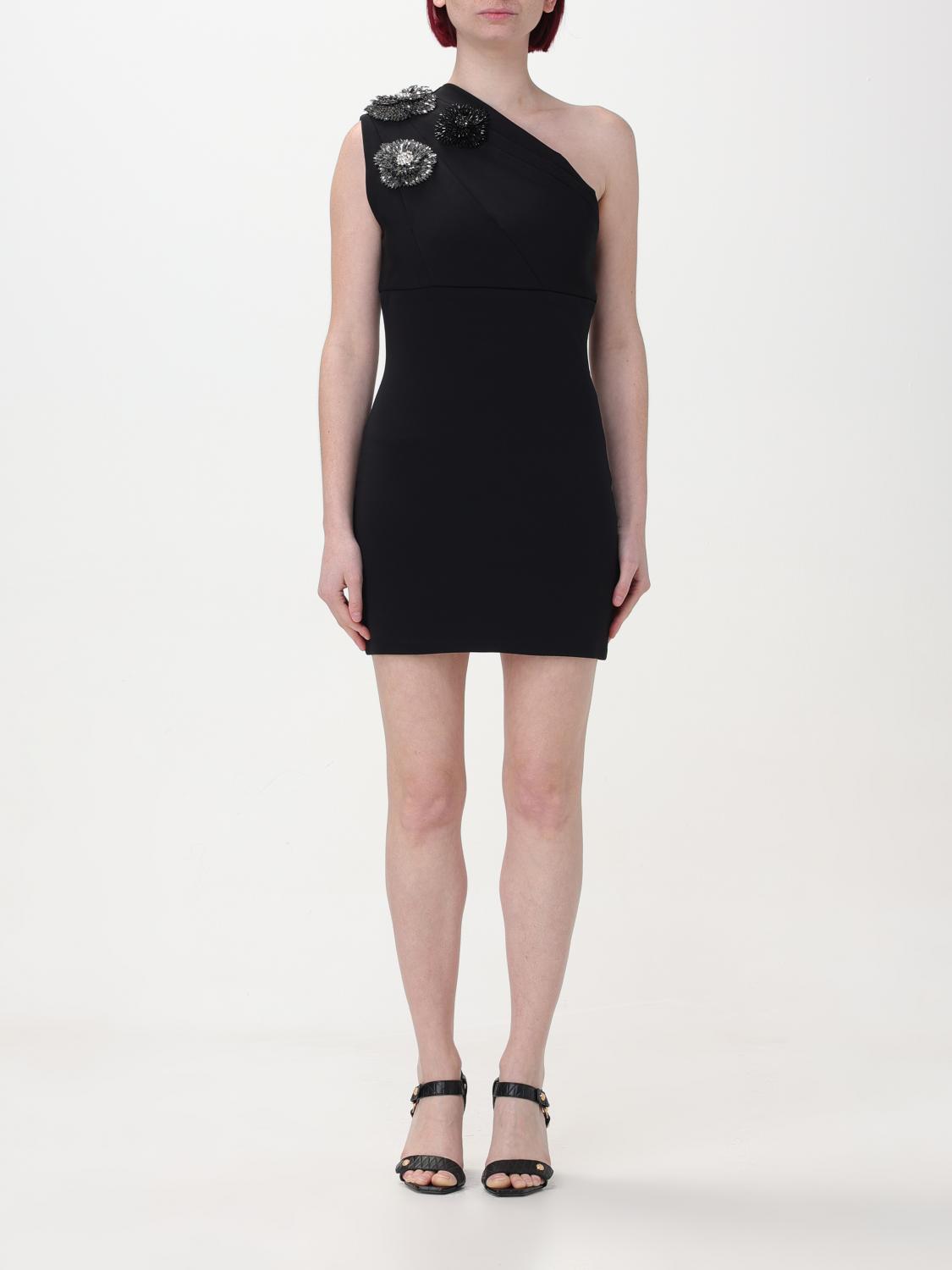 Shop Balmain Dress Woman Color Black