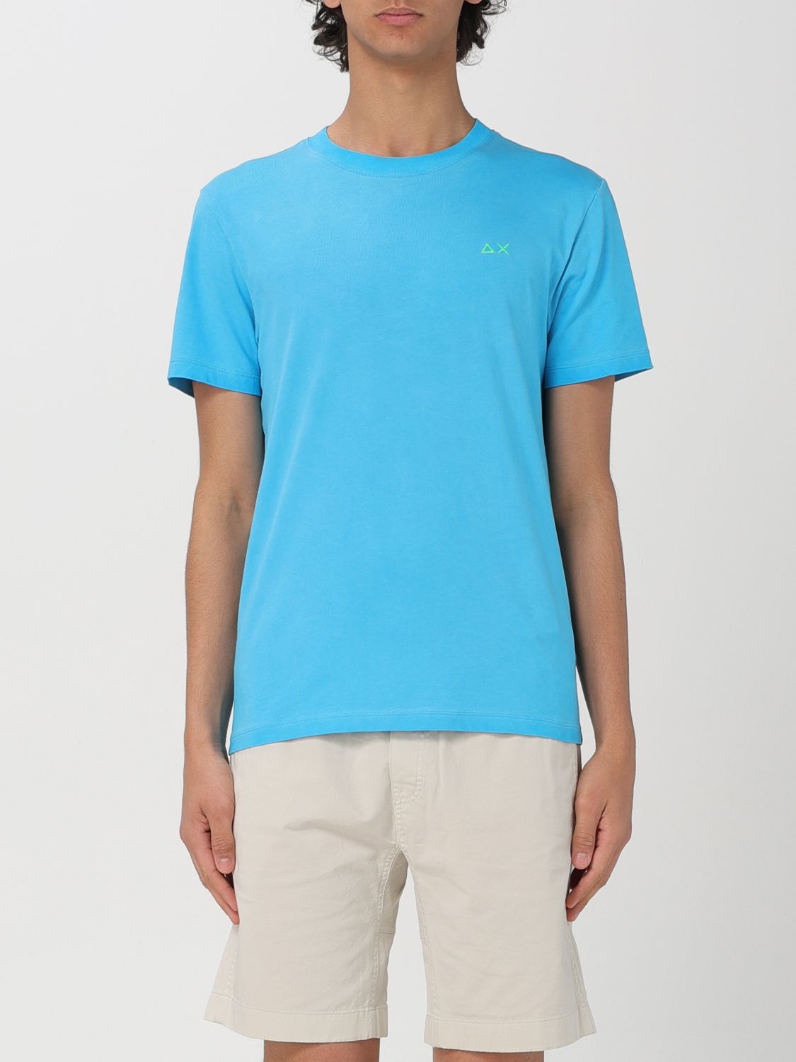 Shop Sun 68 T-shirt  Men Color Turquoise