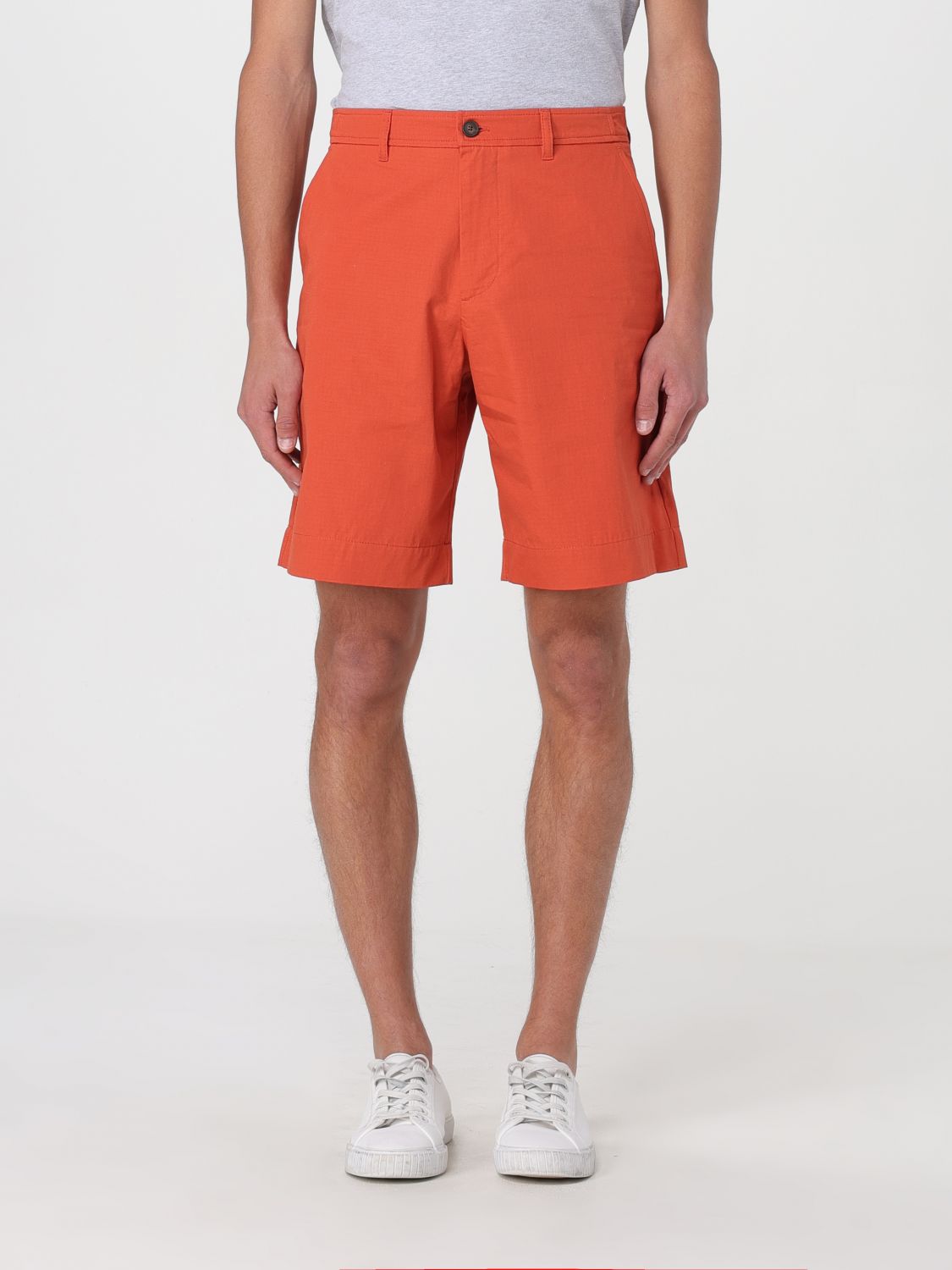 Shop Maison Kitsuné Short  Men Color Orange