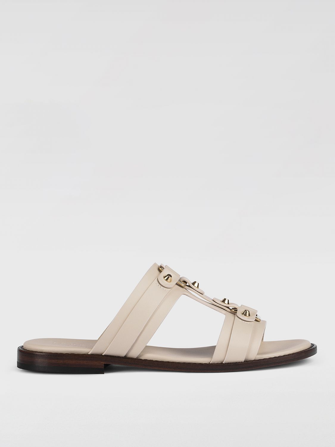 Shop Doucal's Flat Sandals  Woman Color White In 白色
