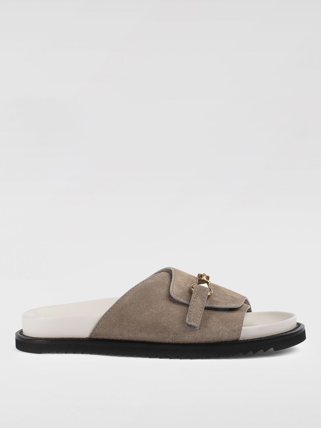 Shop Doucal's Flat Sandals  Woman Color Mud In 泥色