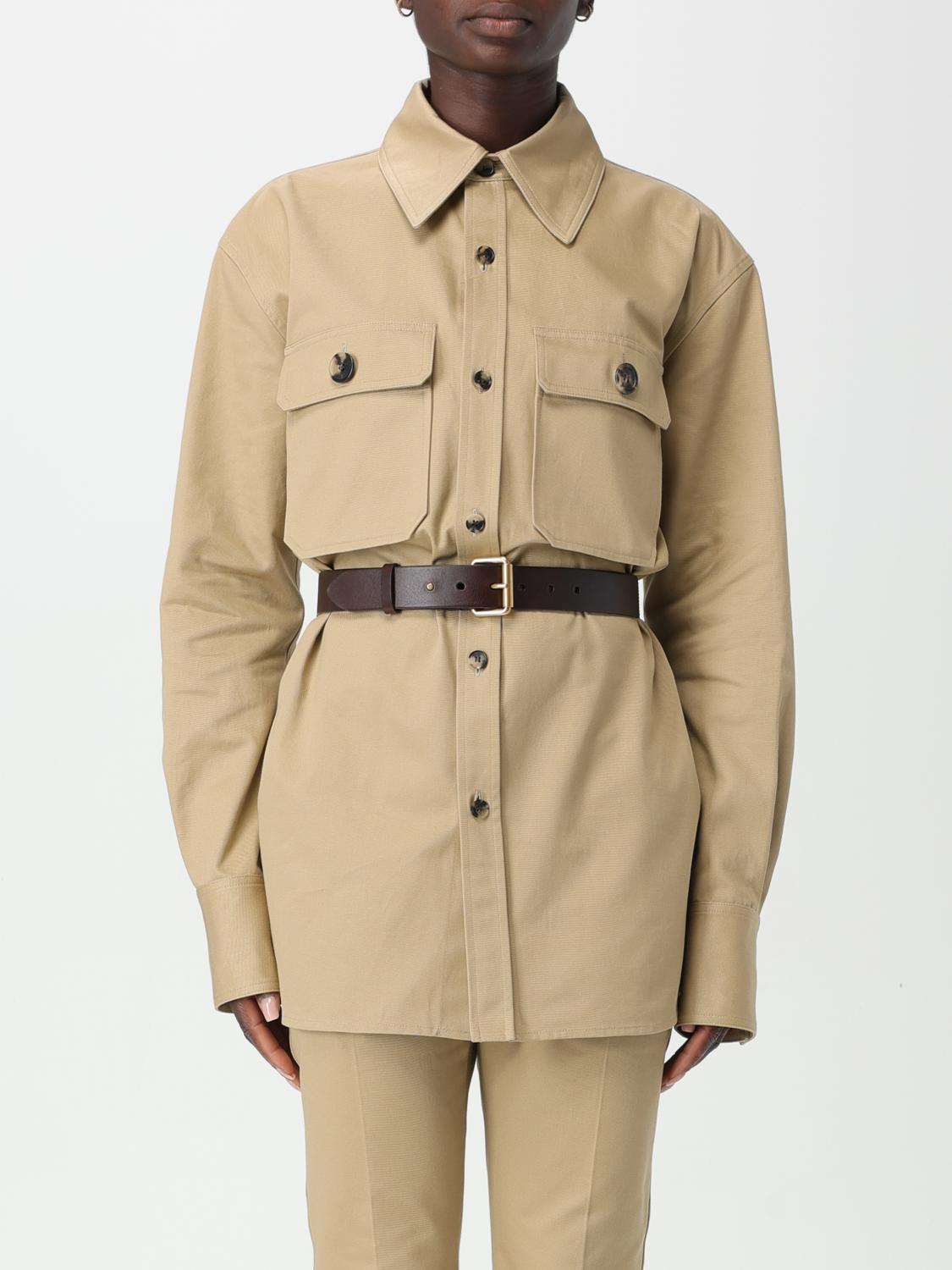 Saint Laurent Cotton Drill Shirt In Beige