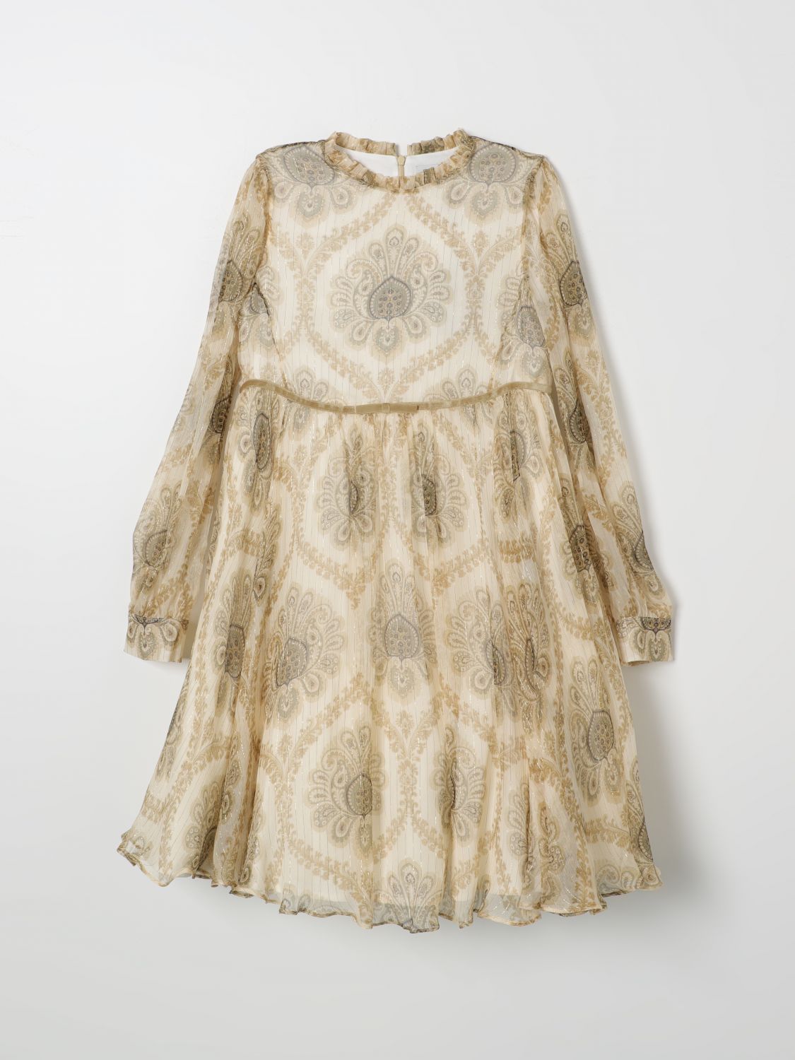 Etro Kids Silk-blend Paisley Print Dress (4-16 Years) In Ivory