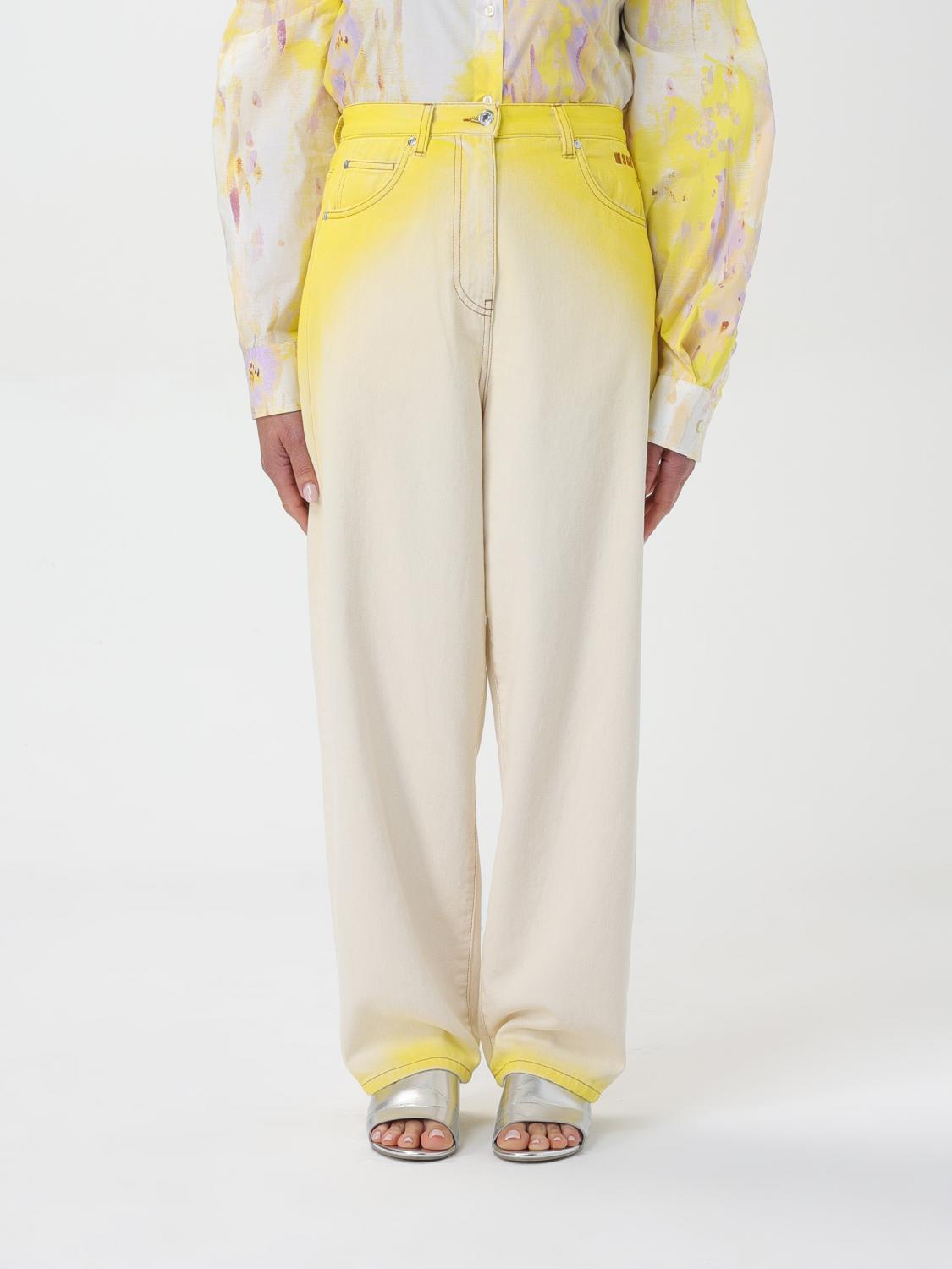 Shop Msgm Jeans  Woman Color Yellow