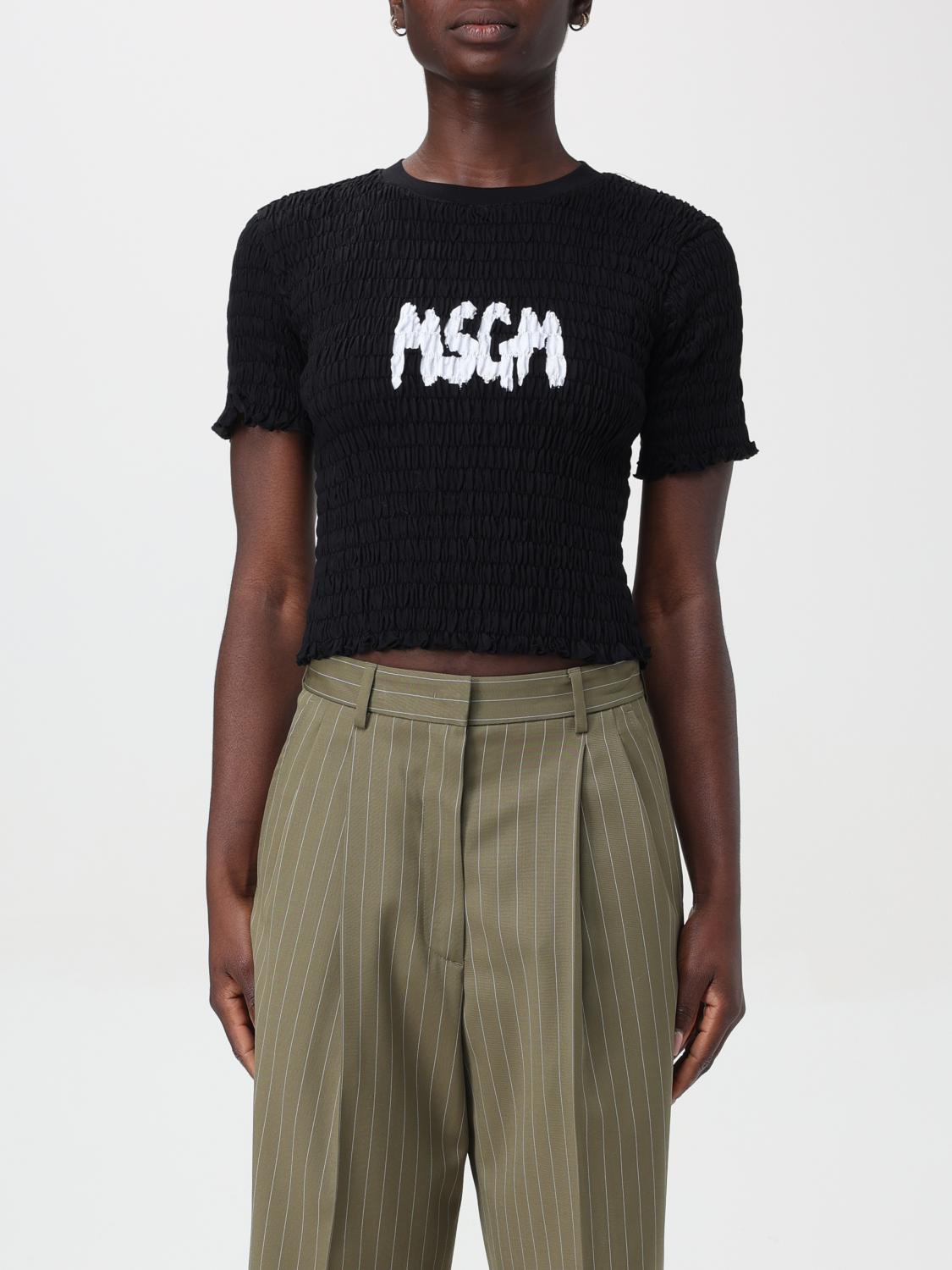 Shop Msgm T-shirt  Woman Color Black