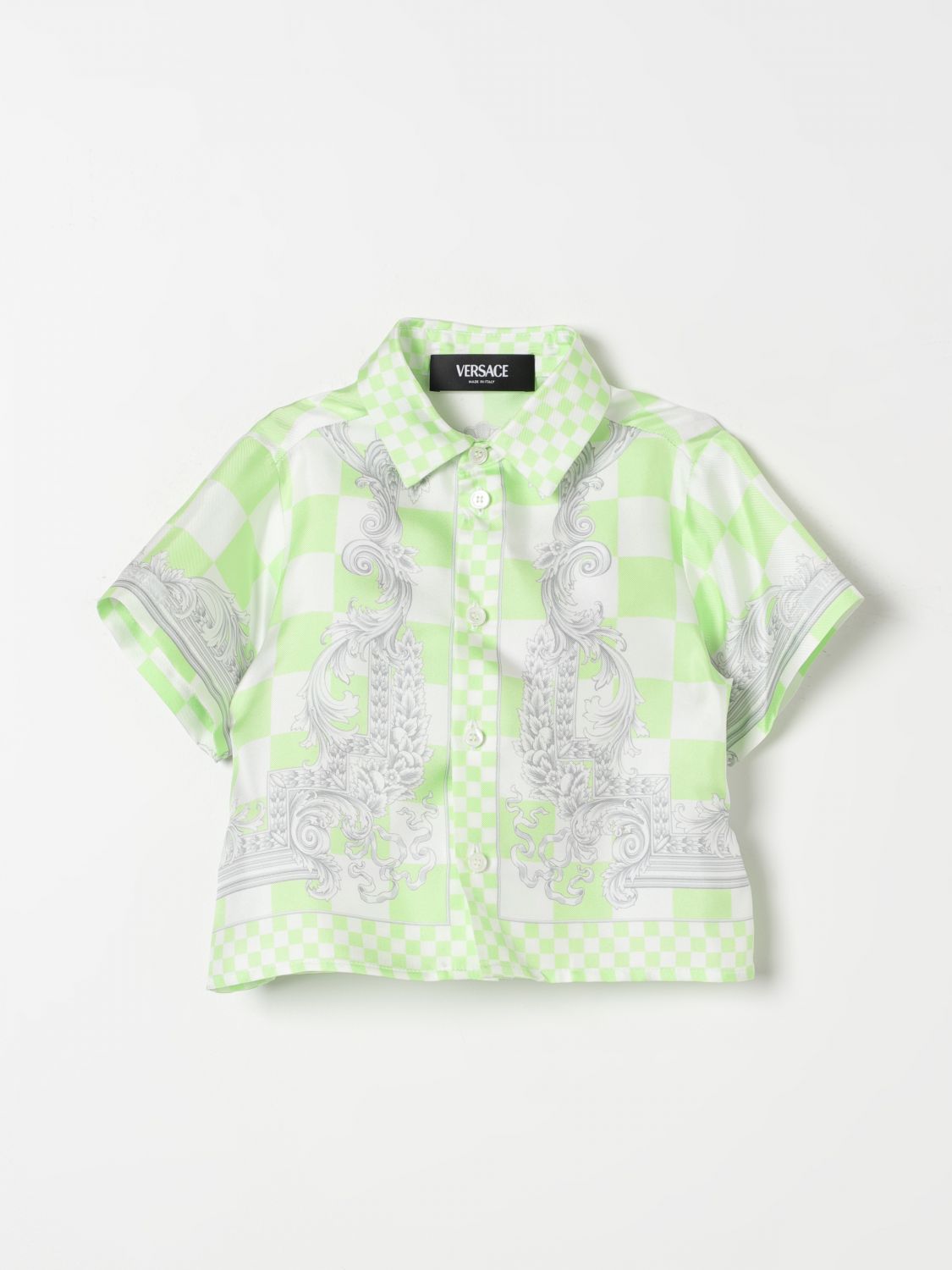 Shop Young Versace Shirt  Kids Color Green