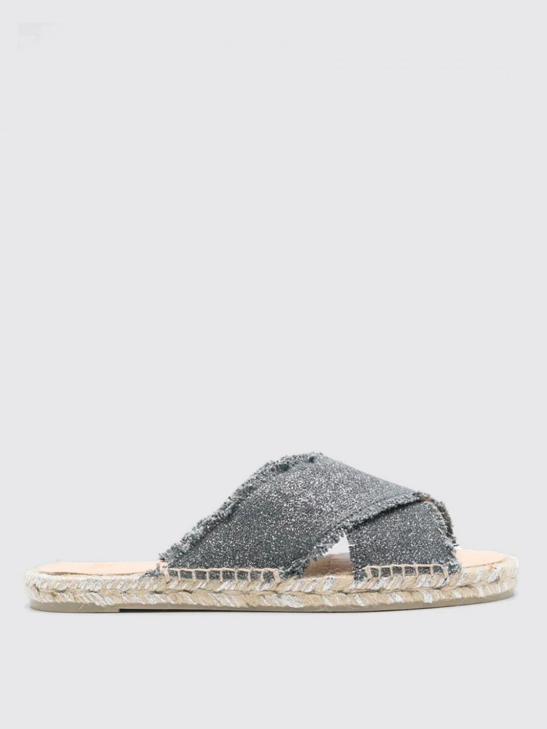 Shop Castaã±er Flat Sandals Castañer Woman Color Grey