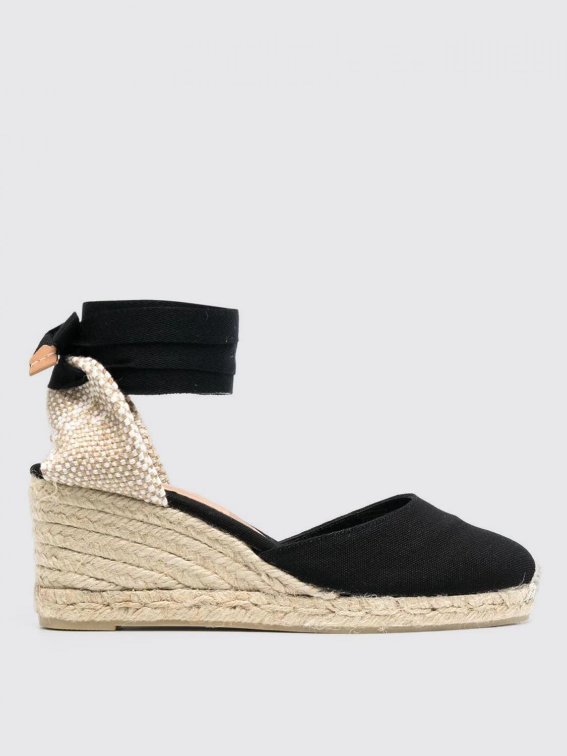 Shop Castaã±er Wedge Shoes Castañer Woman Color Black