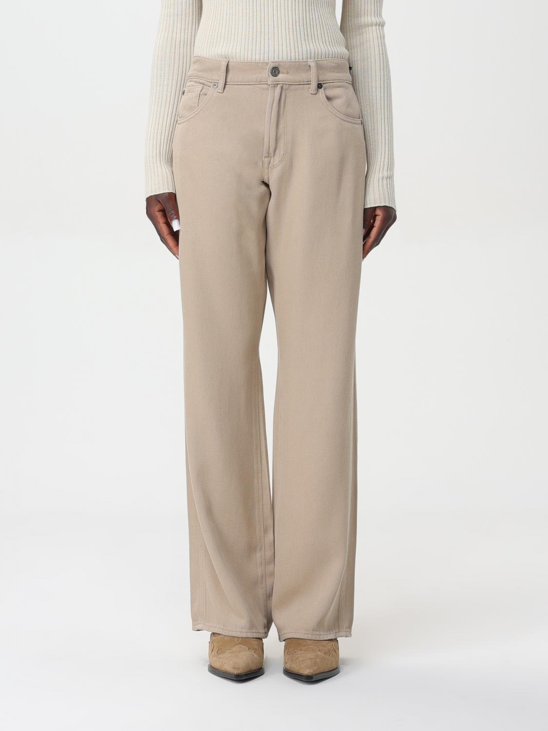 Shop 7 For All Mankind Jeans Woman Color Beige